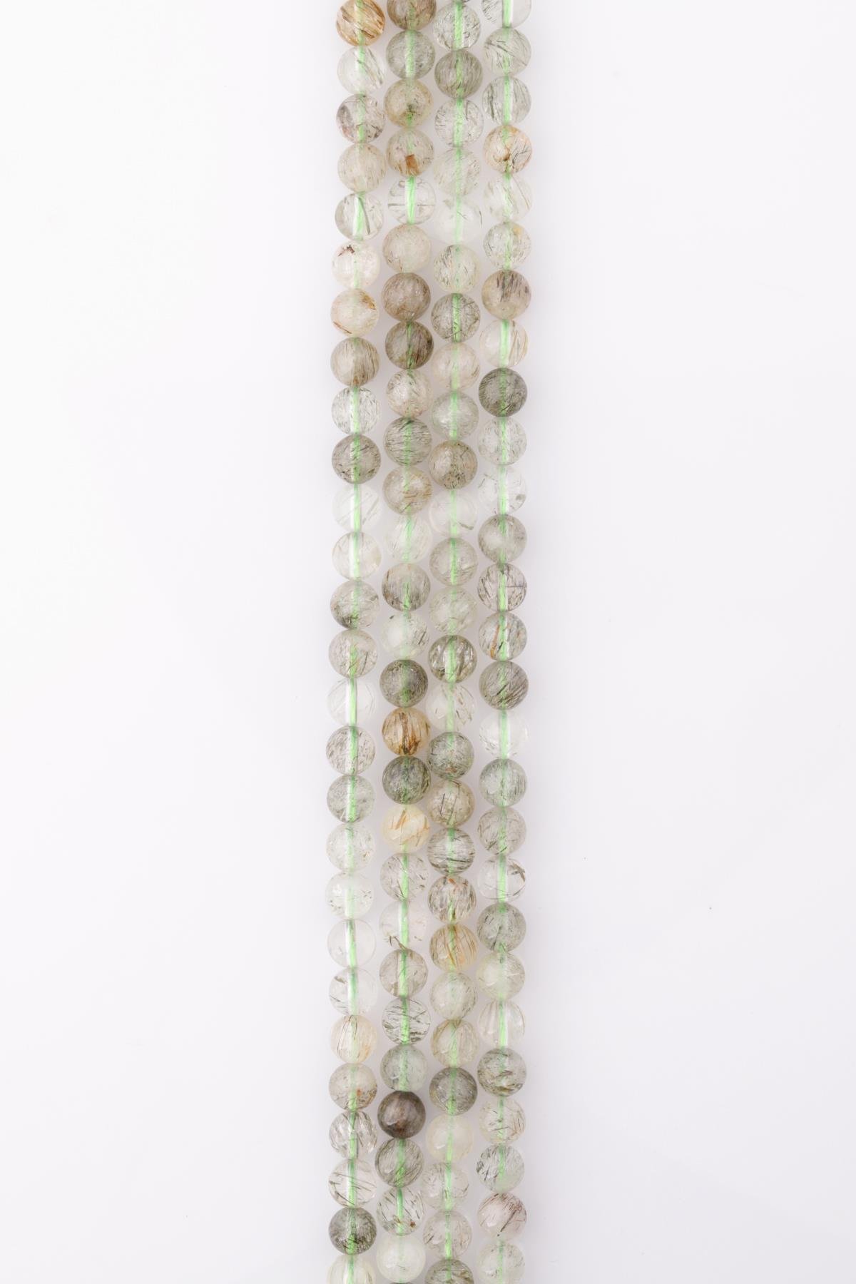 Yeşil Turmalin Doğal Taş Dizi 8 mm Küre Kesim