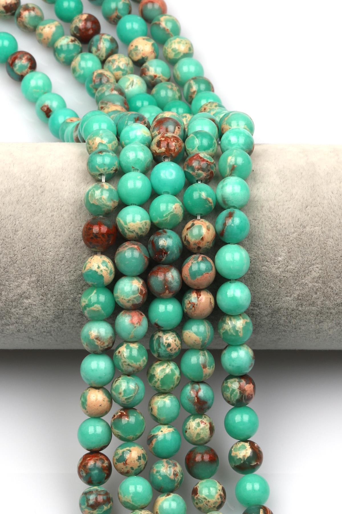 Yeşil Varisit Doğal Taş Dizi 8 mm Küre Kesim