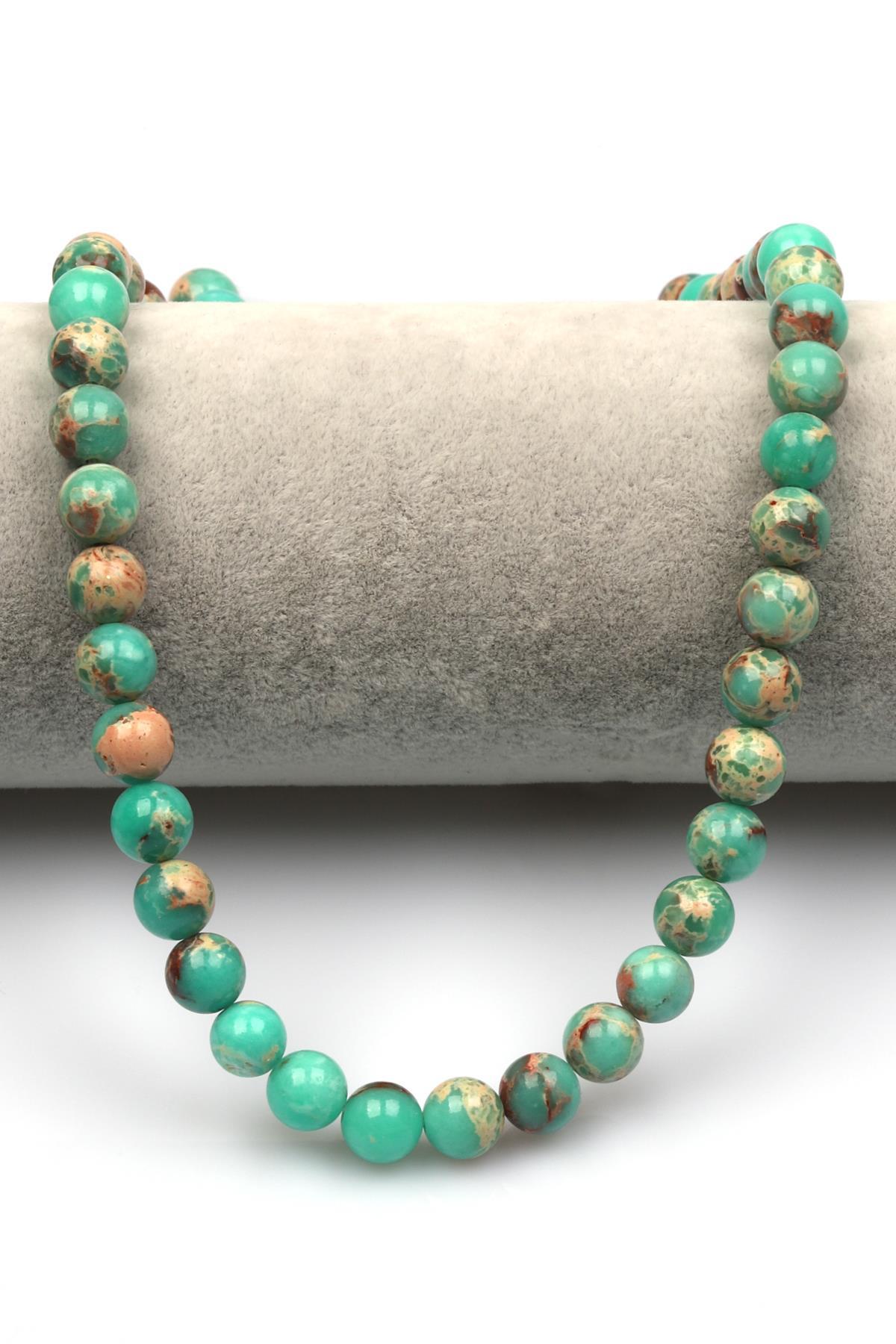 Yeşil Varisit Doğal Taş Dizi 8 mm Küre Kesim