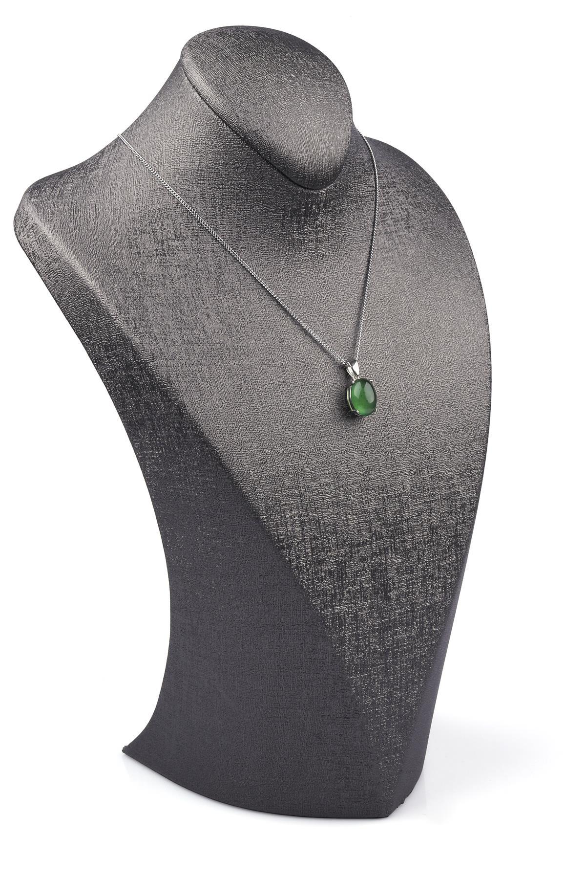 Yeşim Doğal Taş 925 Ayar Gümüş Kolye