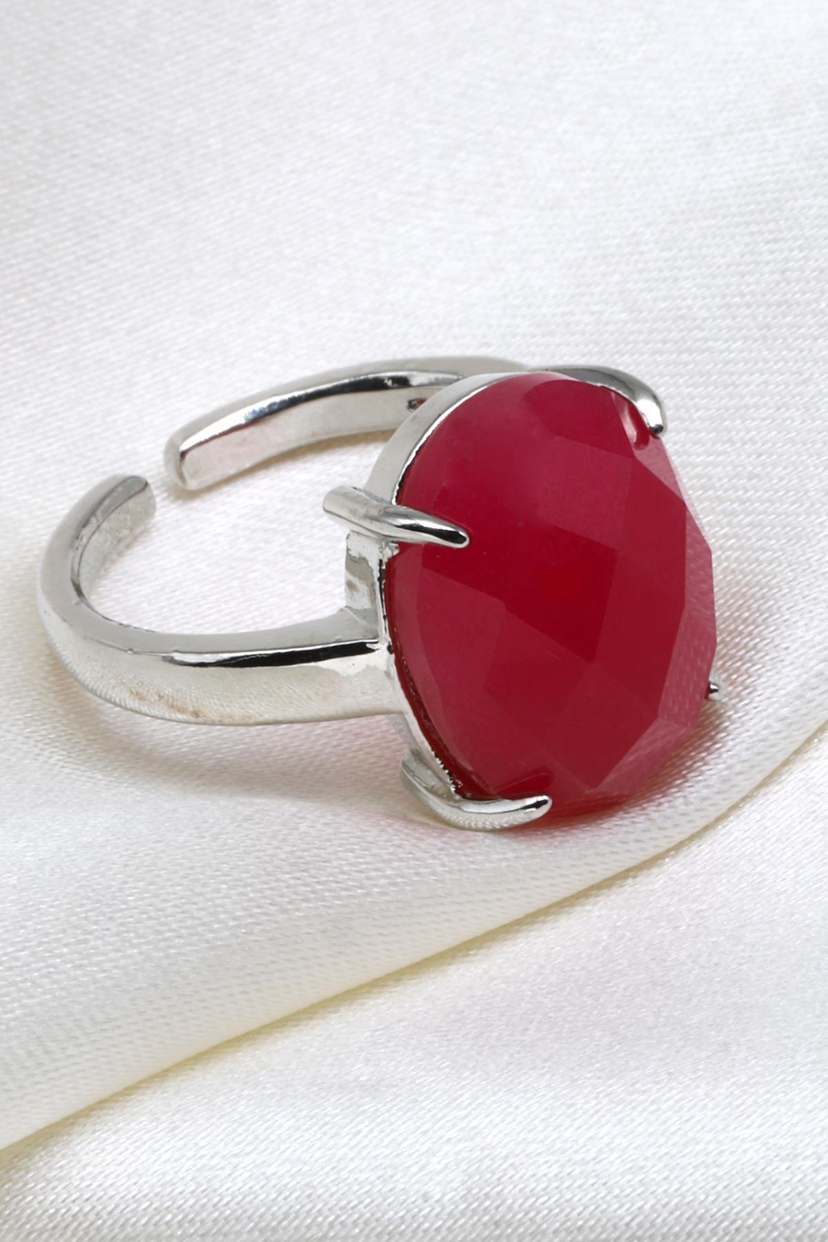 Yeşim Doğal Taş Ayarlanabilir Yüzük