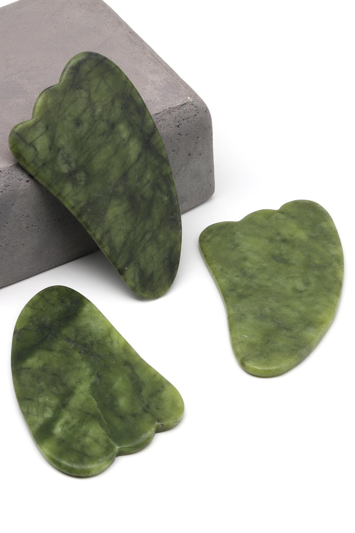 Yeşim Doğal Taş Gua Sha Yüz Masaj Taşı