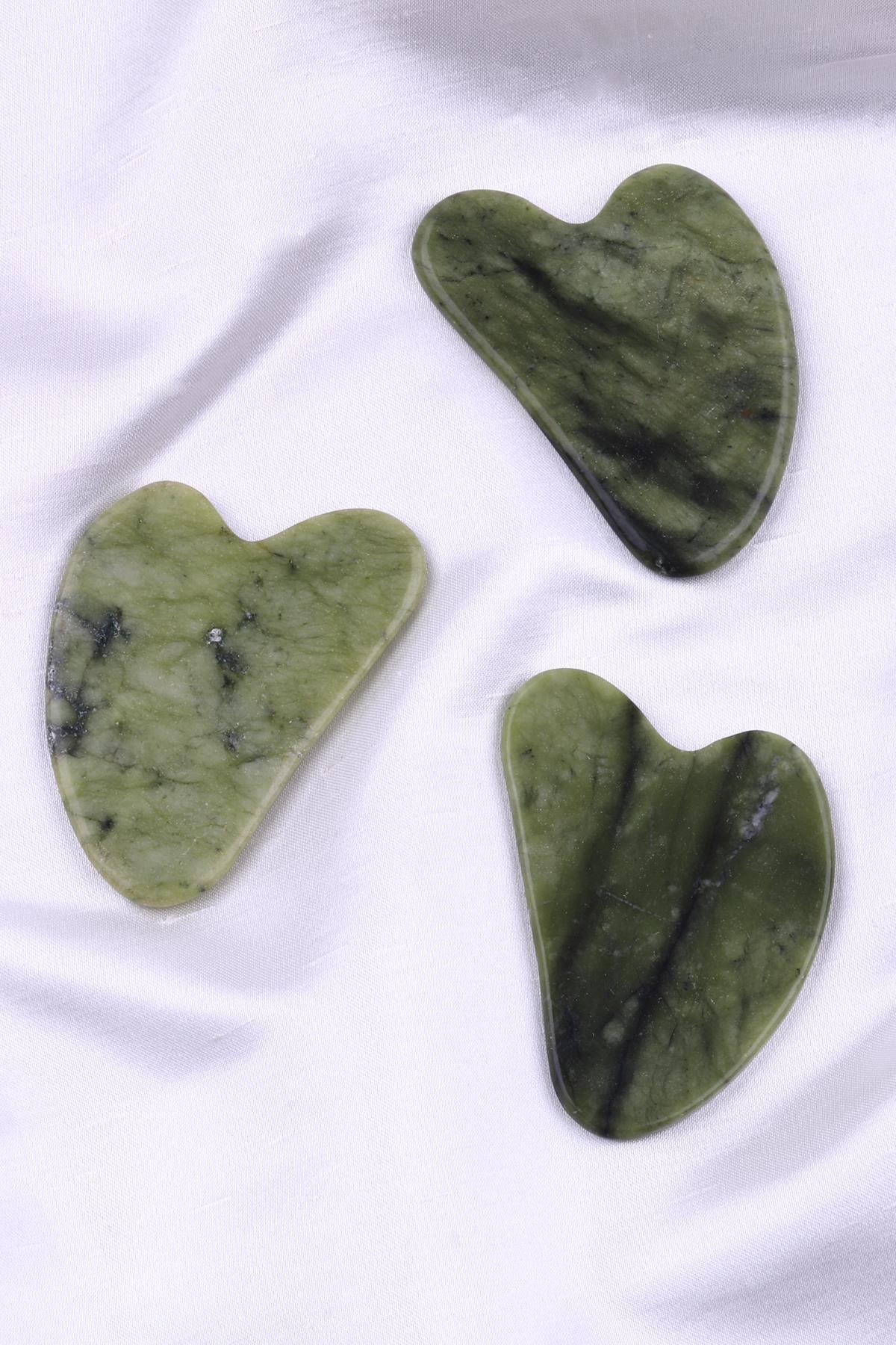 Yeşim Doğal Taş Gua Sha Yüz Masaj Taşı