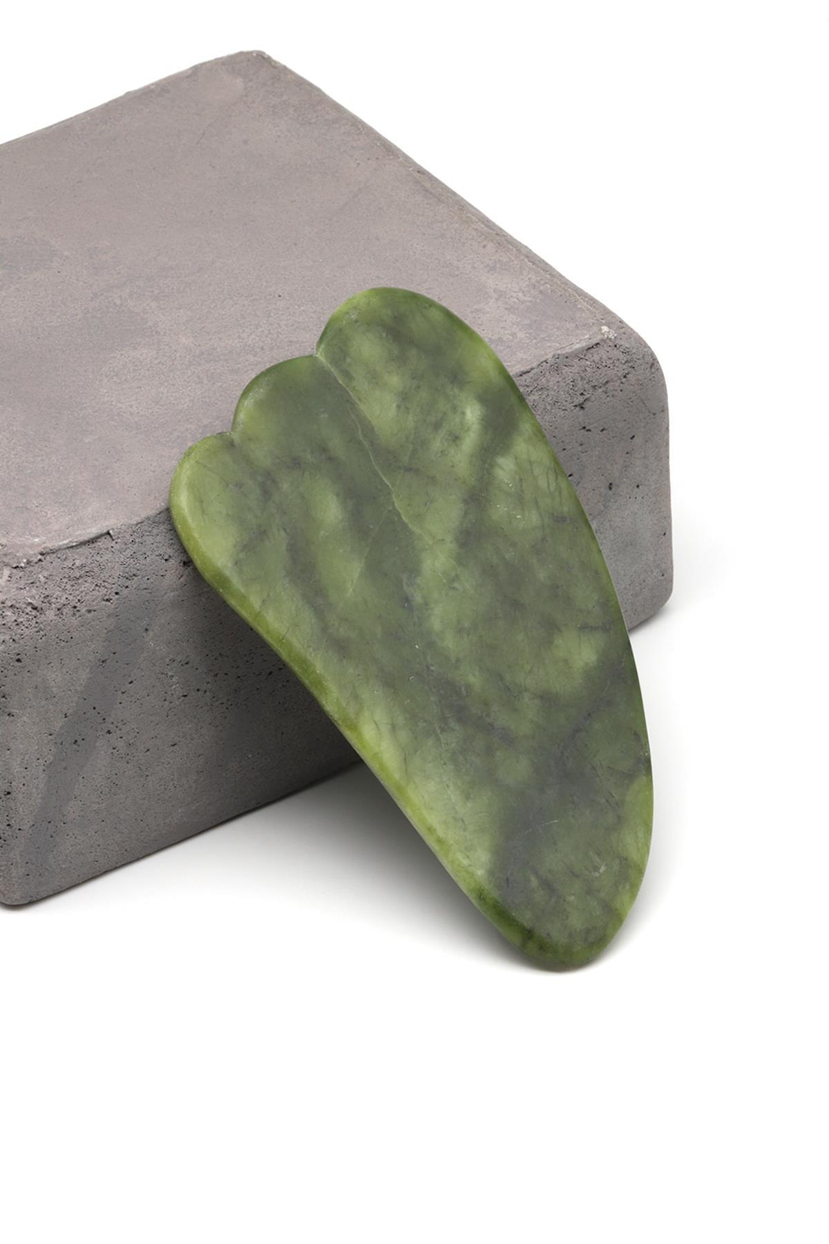 Yeşim Doğal Taş Gua Sha Yüz Masaj Taşı