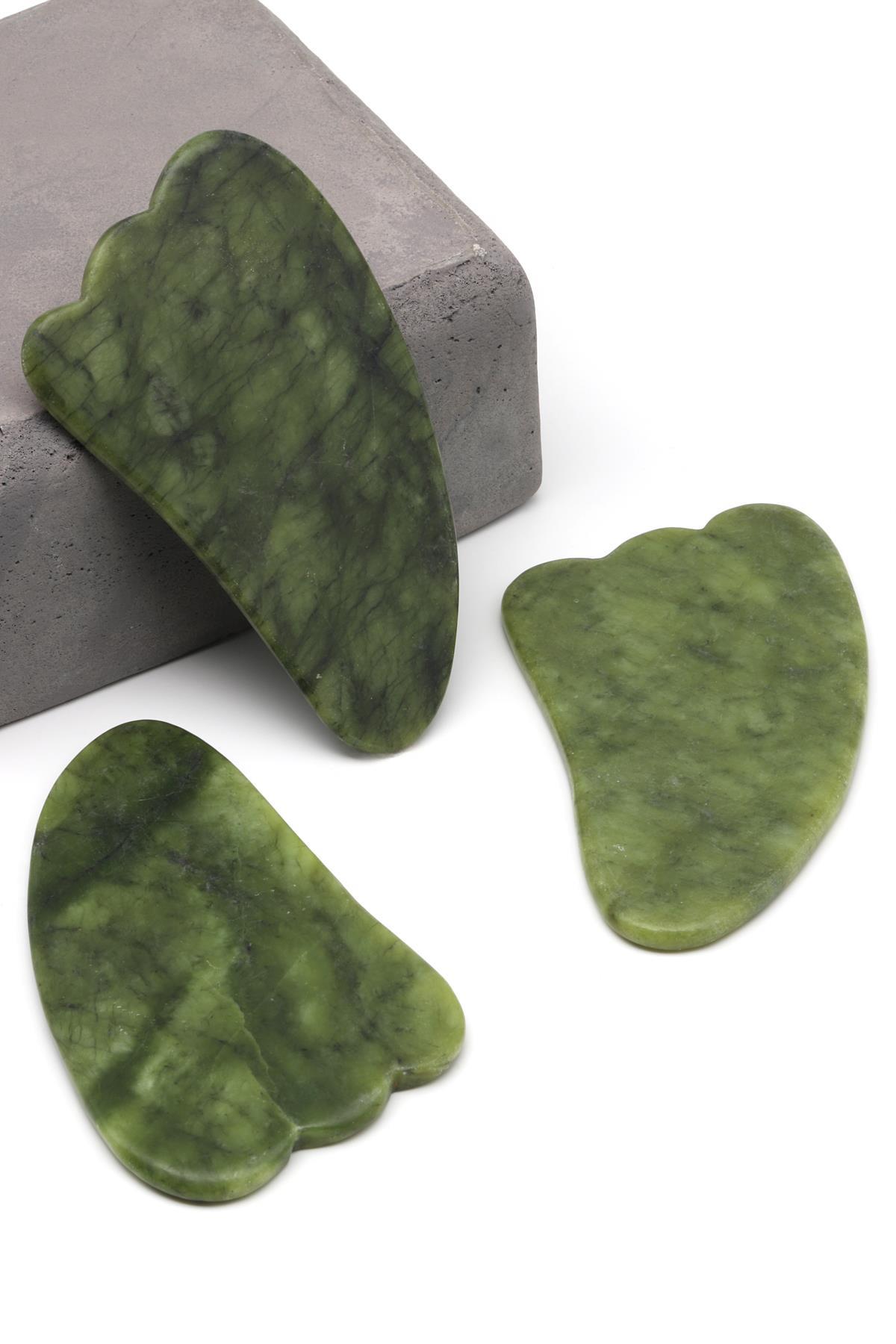 Yeşim Doğal Taş Gua Sha Yüz Masaj Taşı