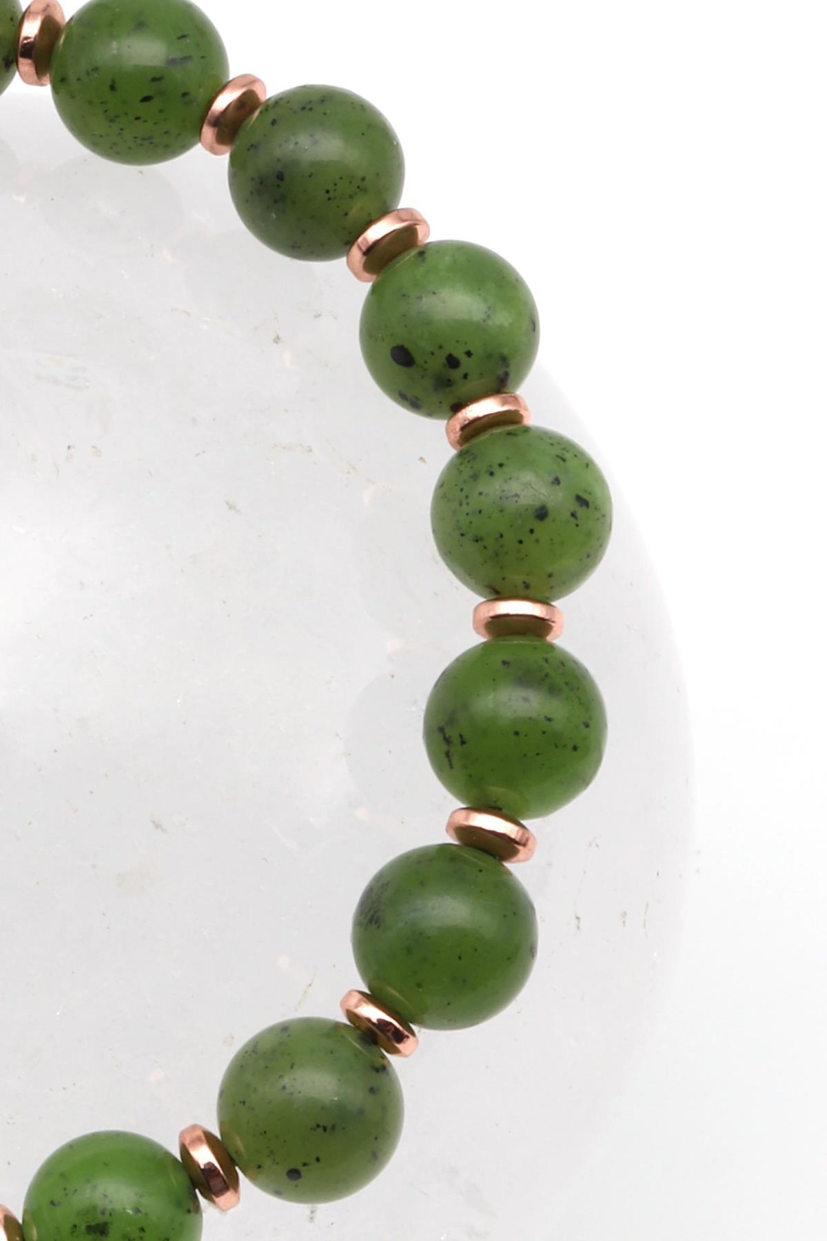 Yeşim Doğal Taş Makrome Örme Bileklik