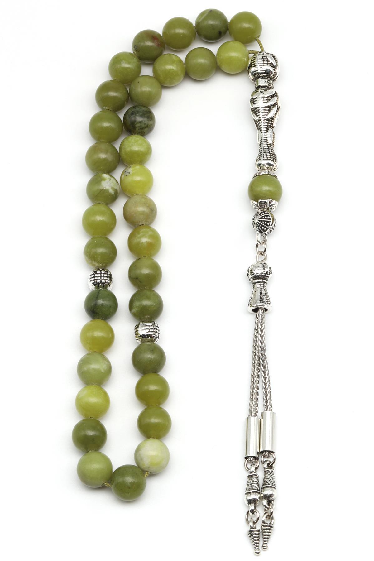 Yeşim Doğal Taş Tesbih 8 mm Küre Kesim