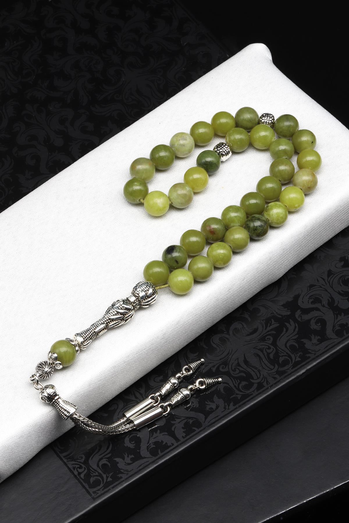 Yeşim Doğal Taş Tesbih 8 mm Küre Kesim