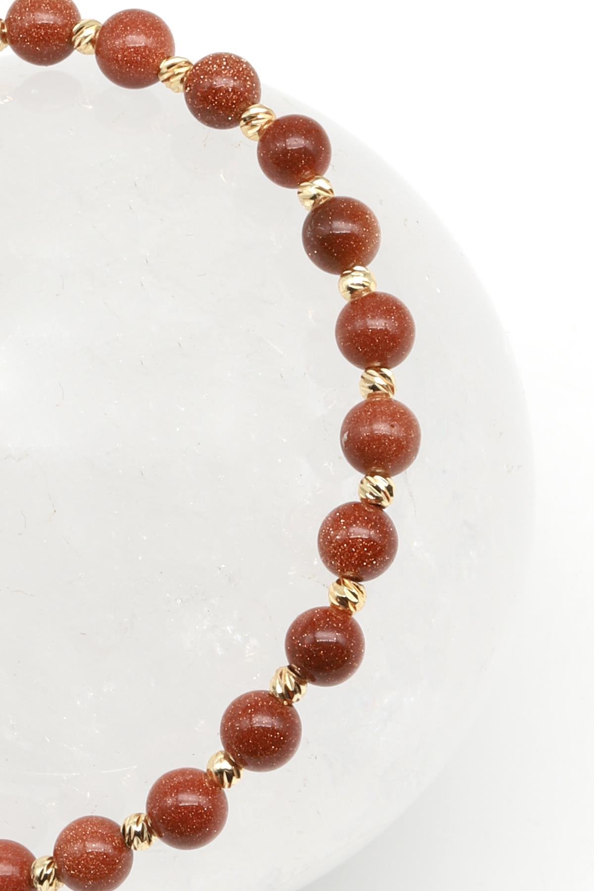 Yıldız Taşı Doğal Taş Makrome Örme Bileklik Küre Kesim