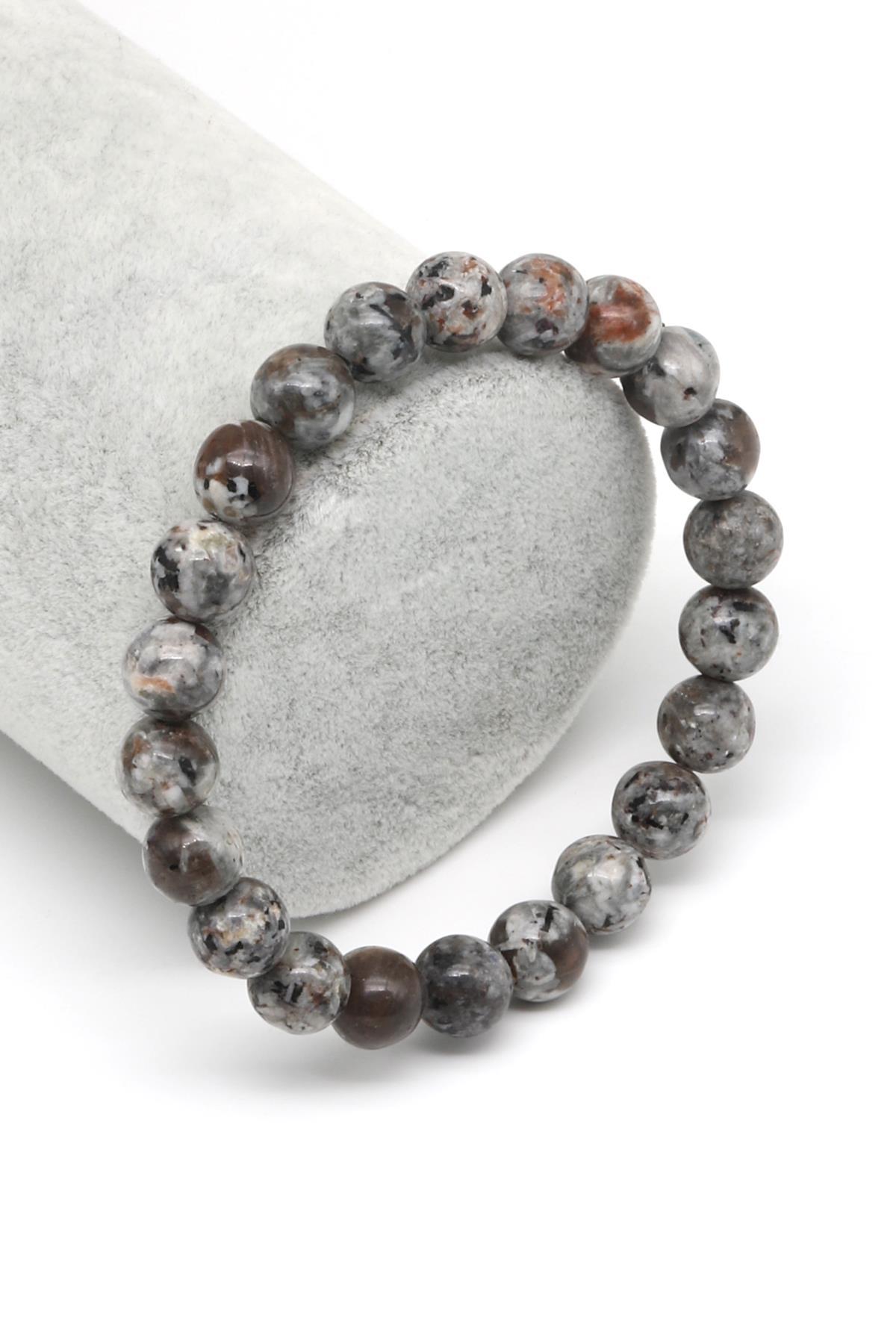 Yooperlite Doğal Taş Bileklik 8 mm Küre Kesim