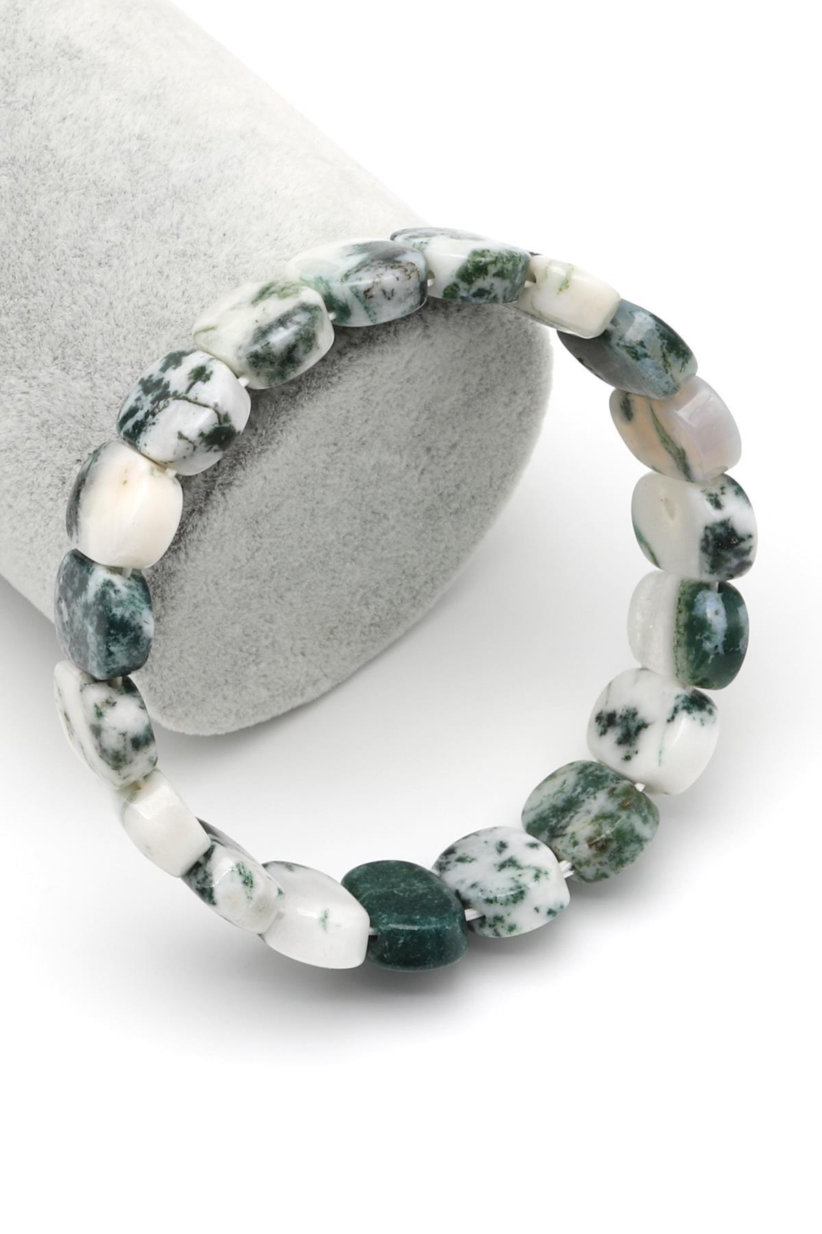 Yosun Akik Doğal Taş Bileklik 10 x 15 mm Özel Kesim