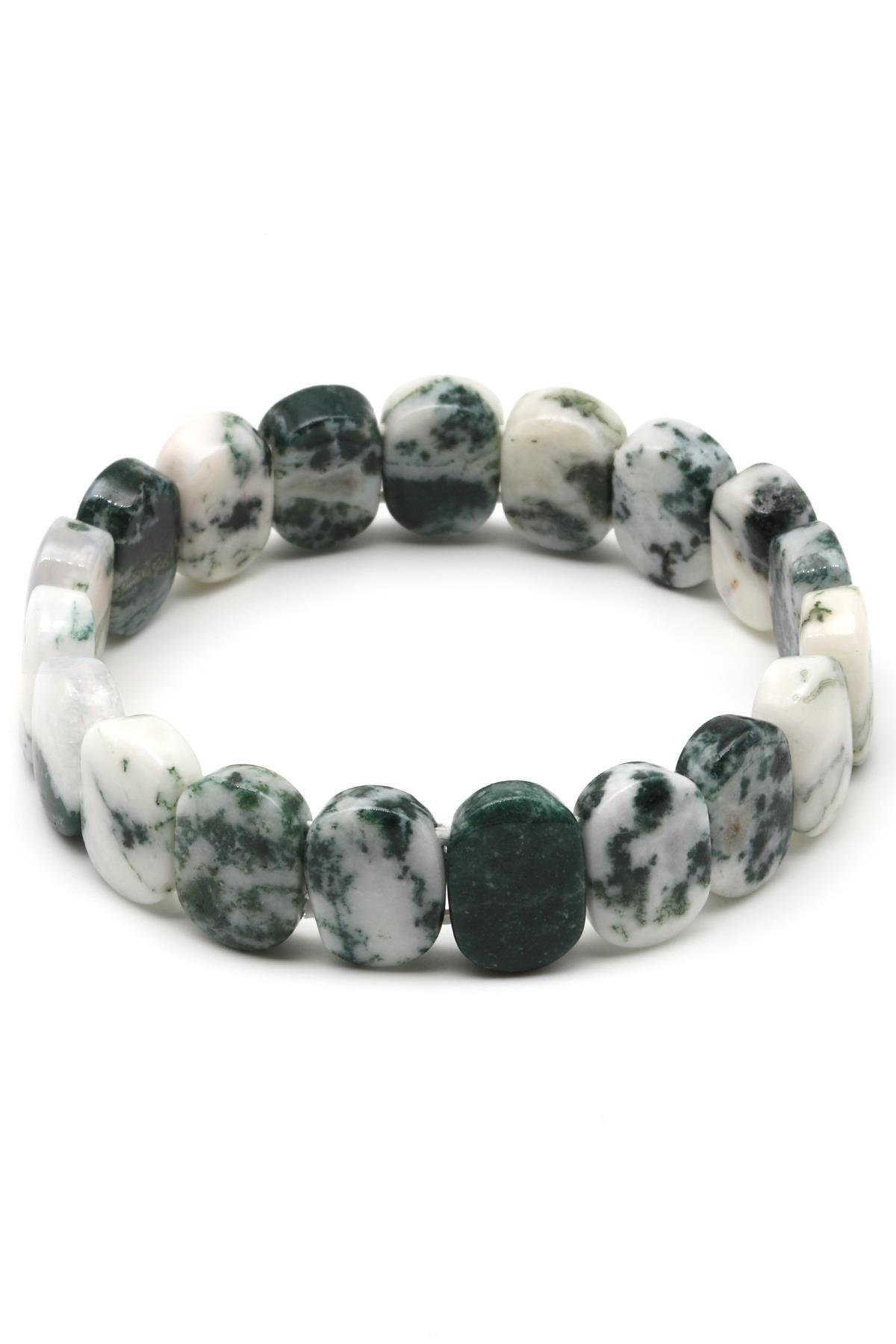 Yosun Akik Doğal Taş Bileklik 10 x 15 mm Özel Kesim