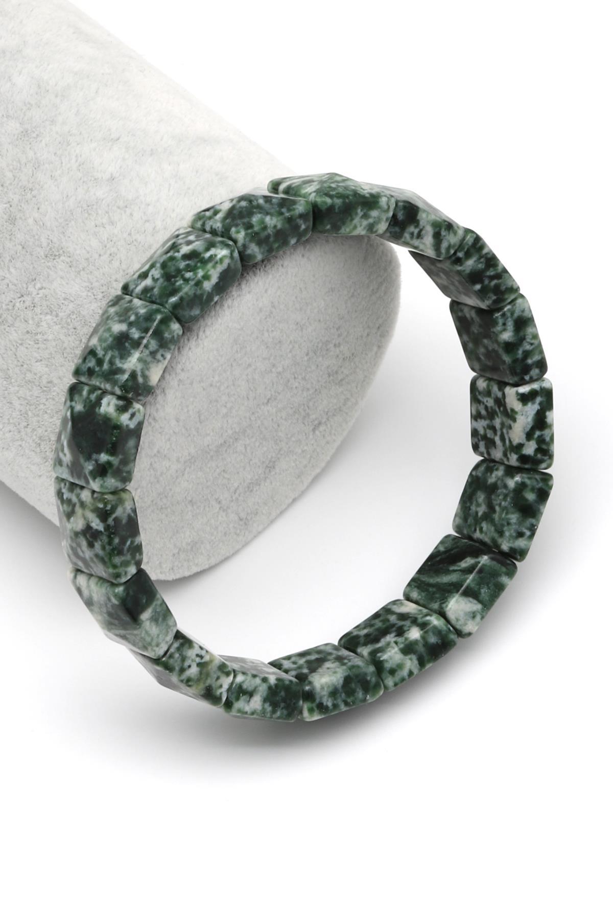 Yosun Akik Doğal Taş Bileklik 11 x 11 mm Özel Kesim