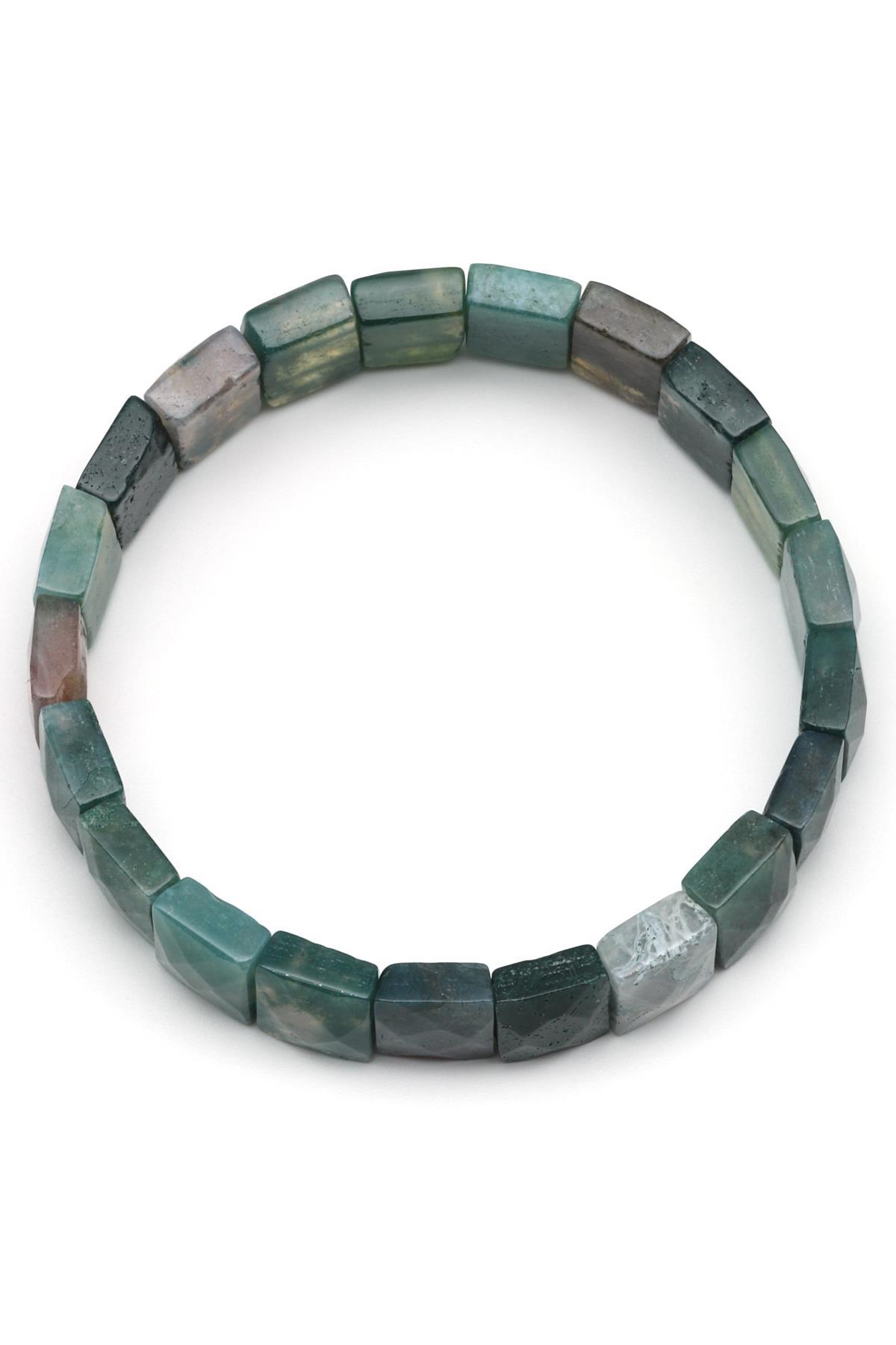 Yosun Akik Doğal Taş Bileklik 9 x 12 mm Özel Kesim