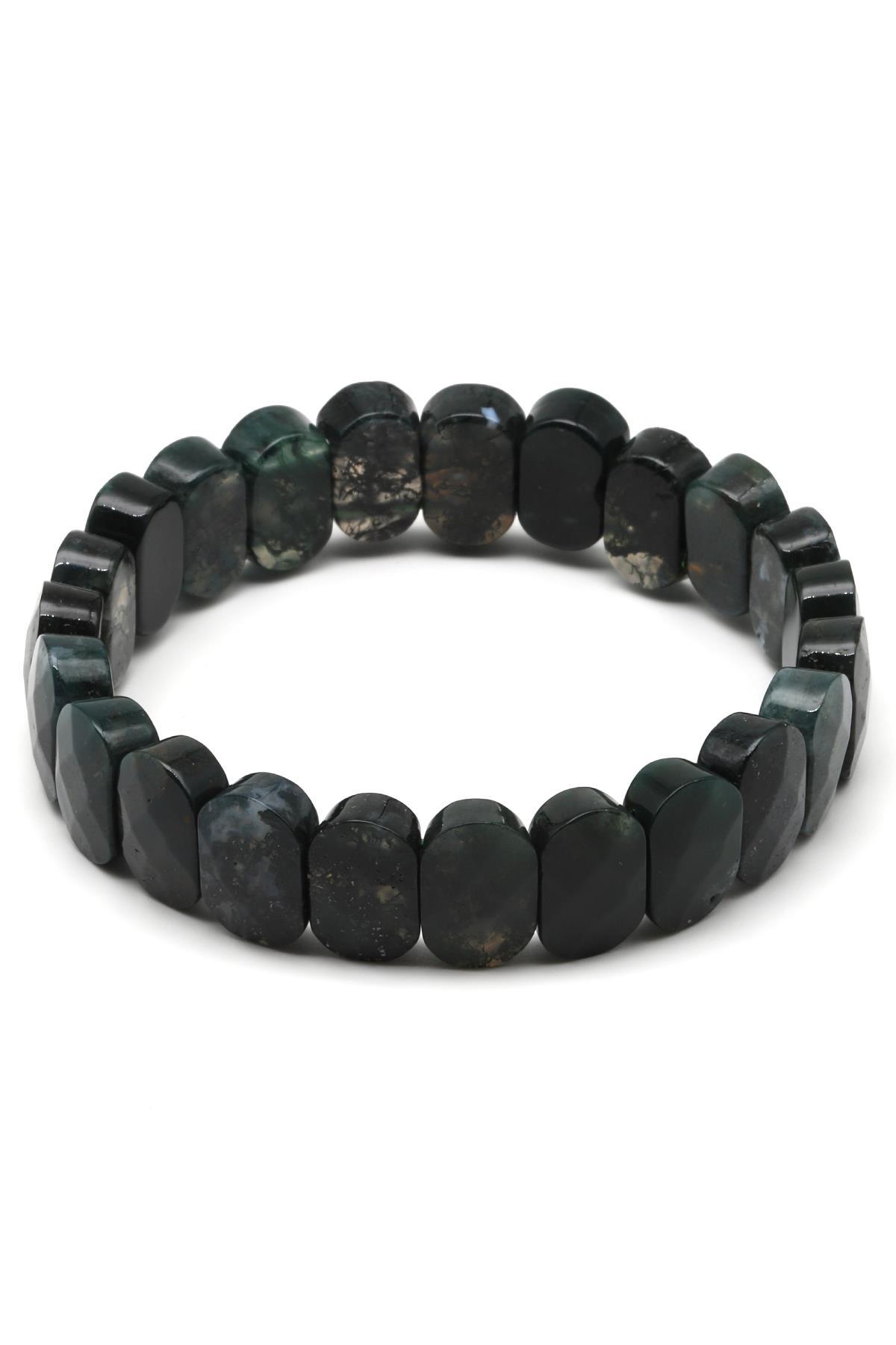 Yosun Akik Doğal Taş Bileklik 9 x 13 mm Özel Kesim