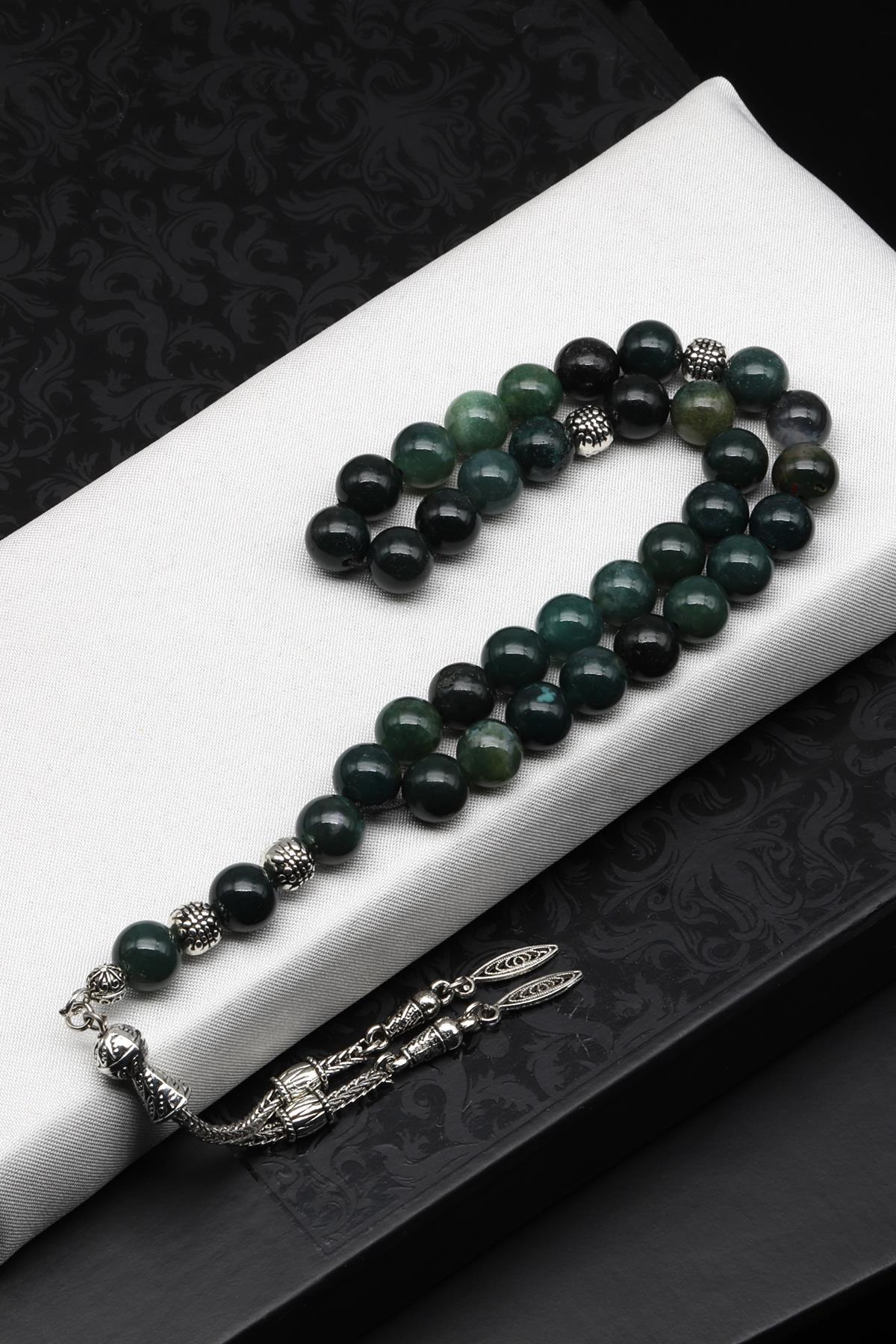 Yosun Akik Doğal Taş Tesbih 8 mm Küre Kesim