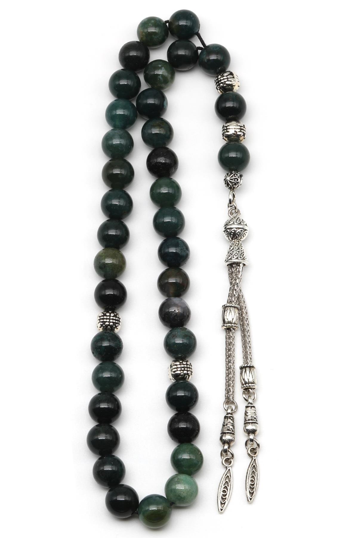 Yosun Akik Doğal Taş Tesbih 8 mm Küre Kesim