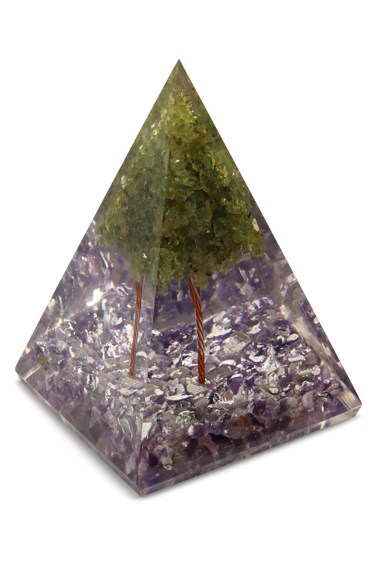 Zebercet - Ametist Taşından Orgonit Piramit
