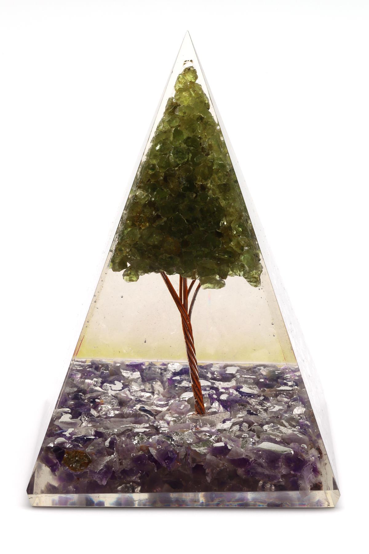 Zebercet - Ametist Taşından Orgonit Piramit