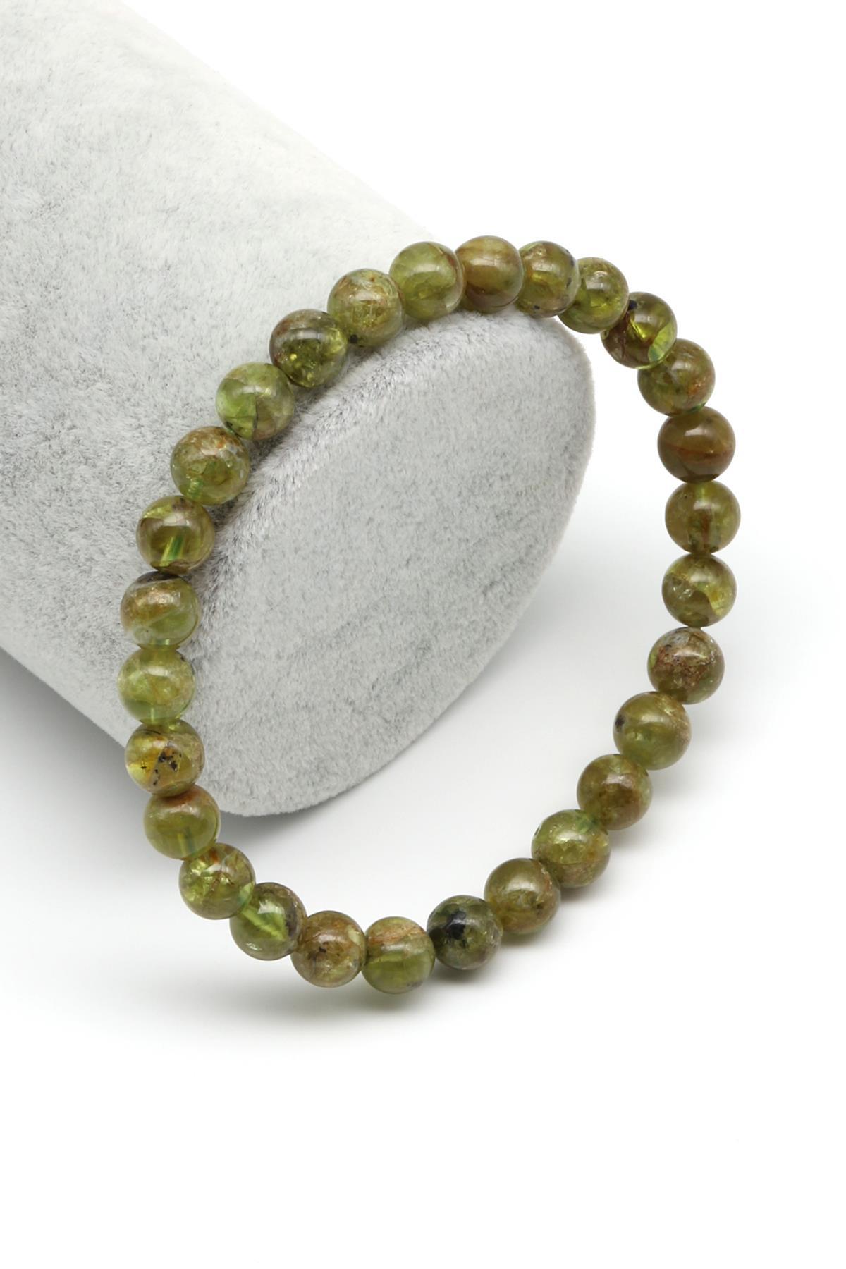 Zebercet Doğal Taş 6 mm Küre Kesim Bileklik