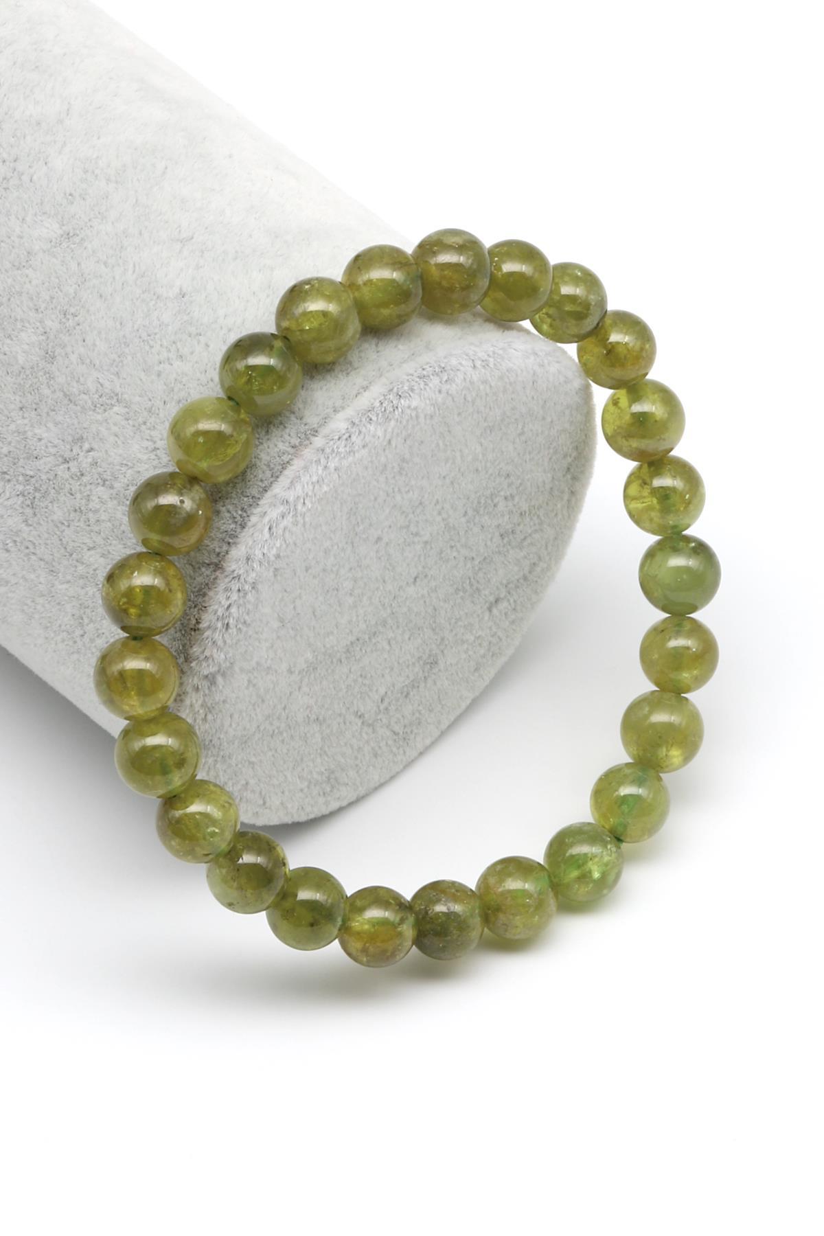 Zebercet Doğal Taş 7 mm Küre Kesim Bileklik