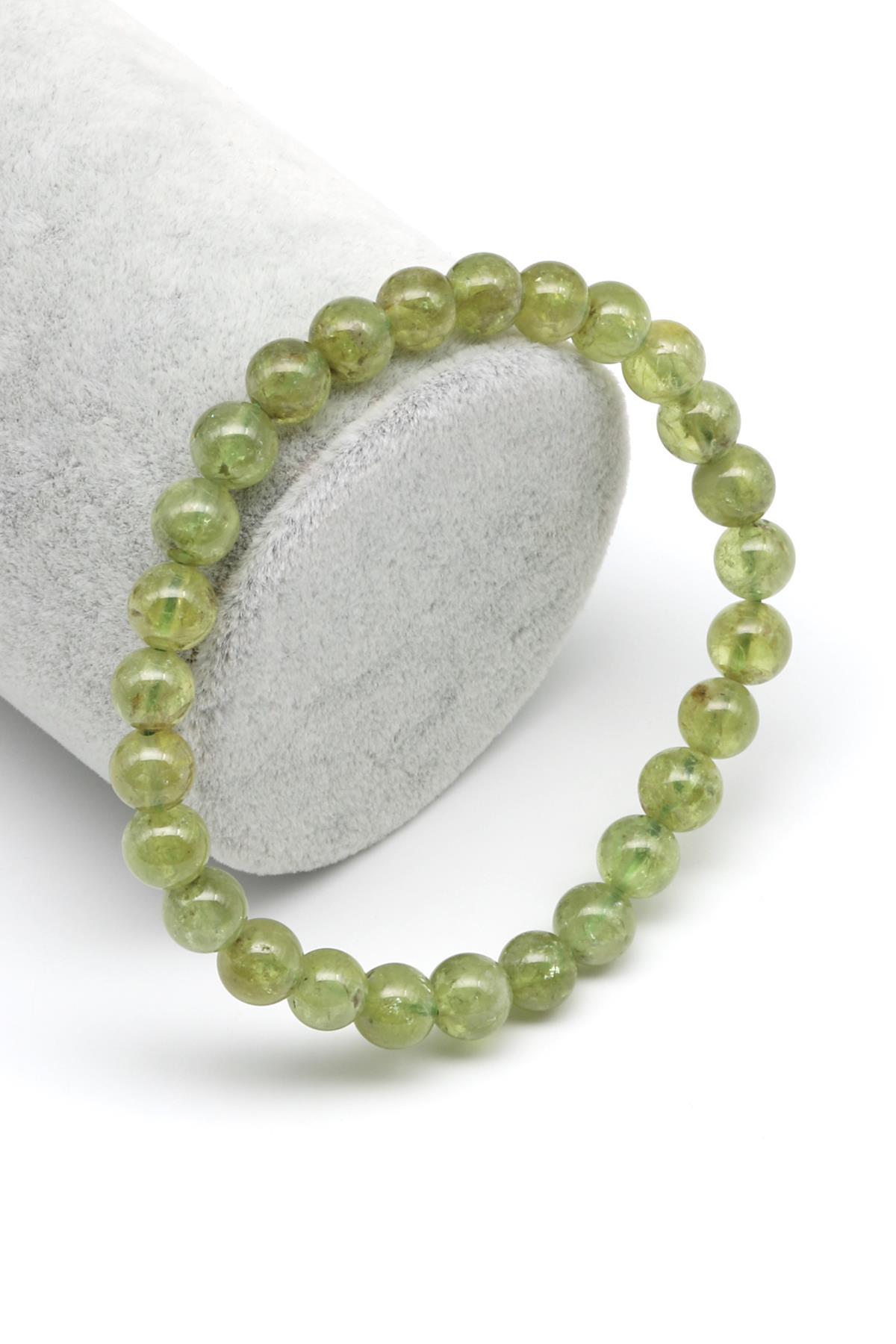 Zebercet Doğal Taş 7 mm Küre Kesim Bileklik