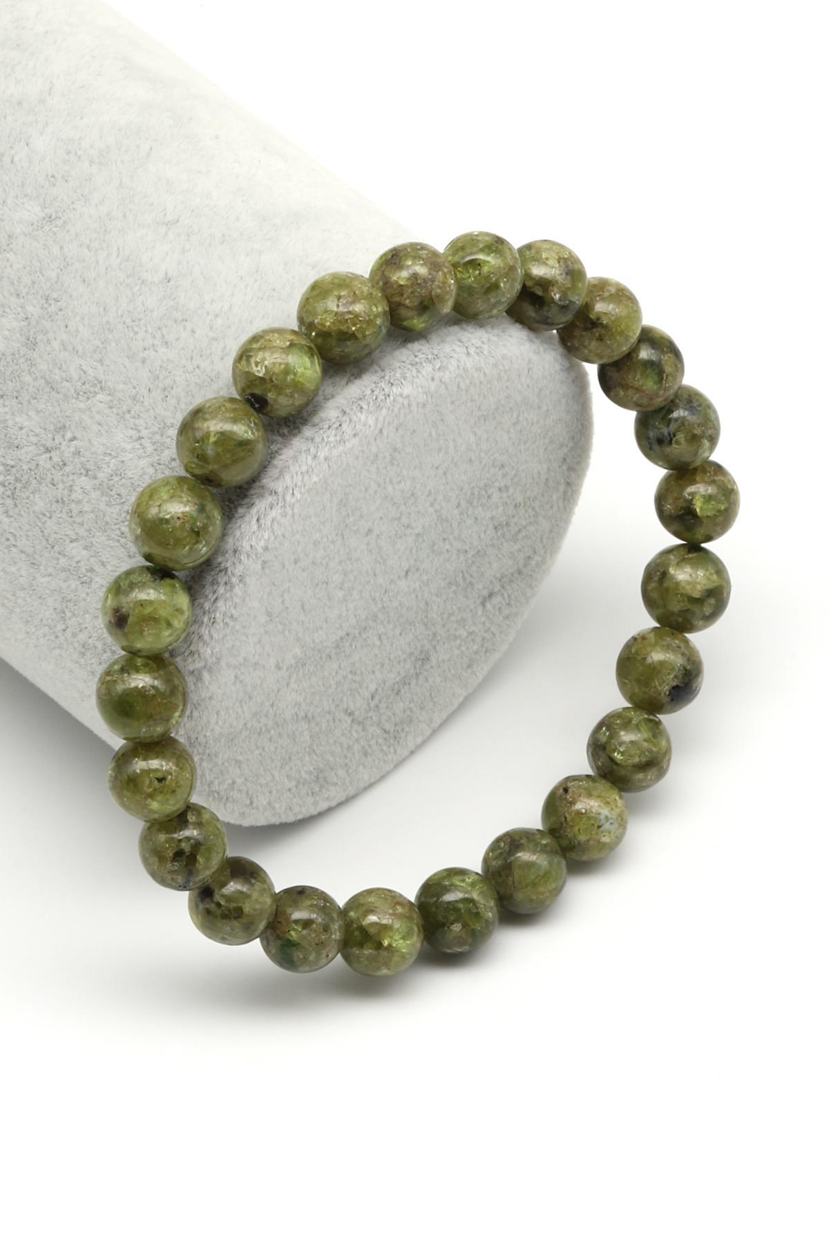 Zebercet Doğal Taş 8 mm Küre Kesim Bileklik