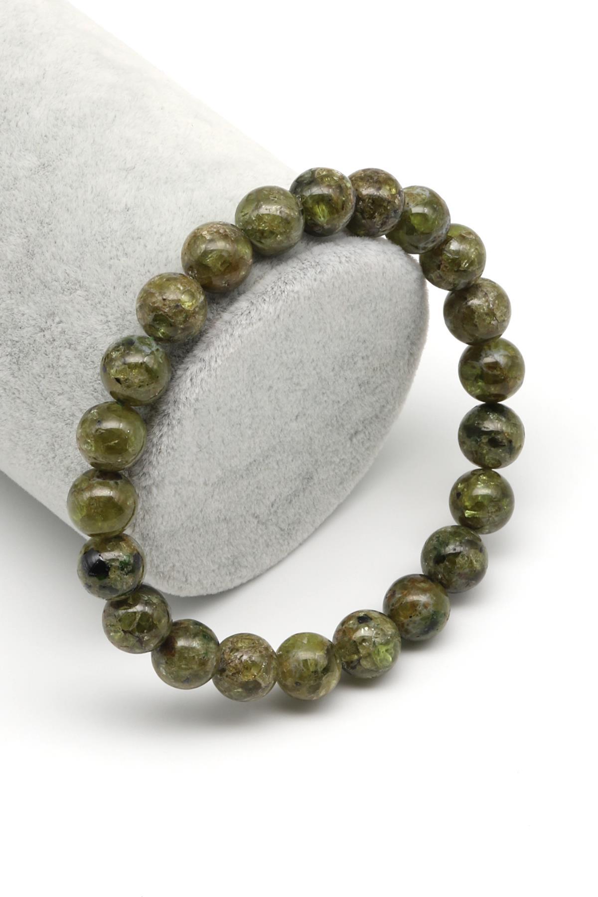 Zebercet Doğal Taş 9 mm Küre Kesim Bileklik