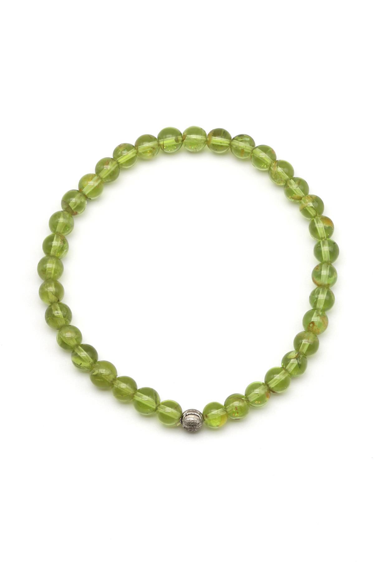 Zebercet Doğal Taş 925 Ayar Gümüş Bileklik