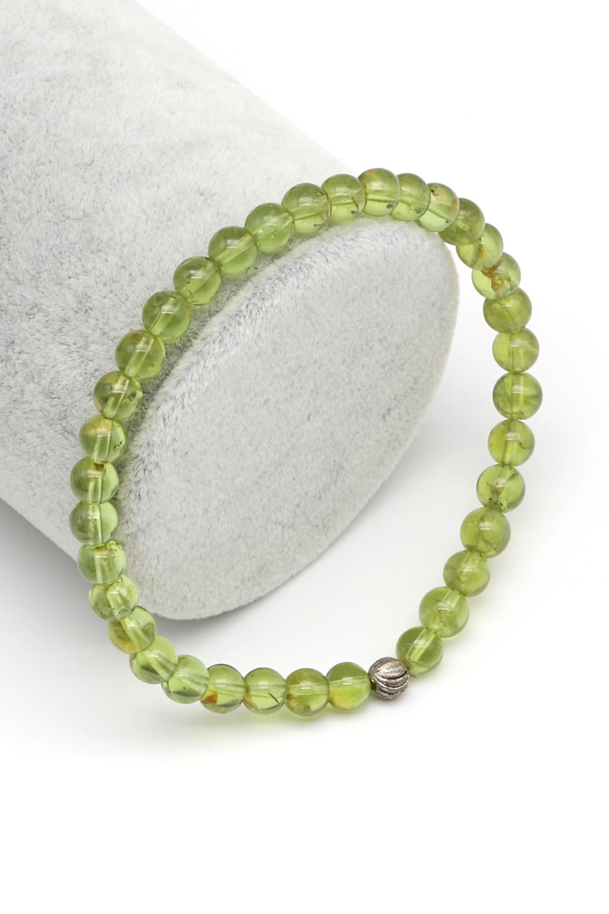 Zebercet Doğal Taş 925 Ayar Gümüş Bileklik