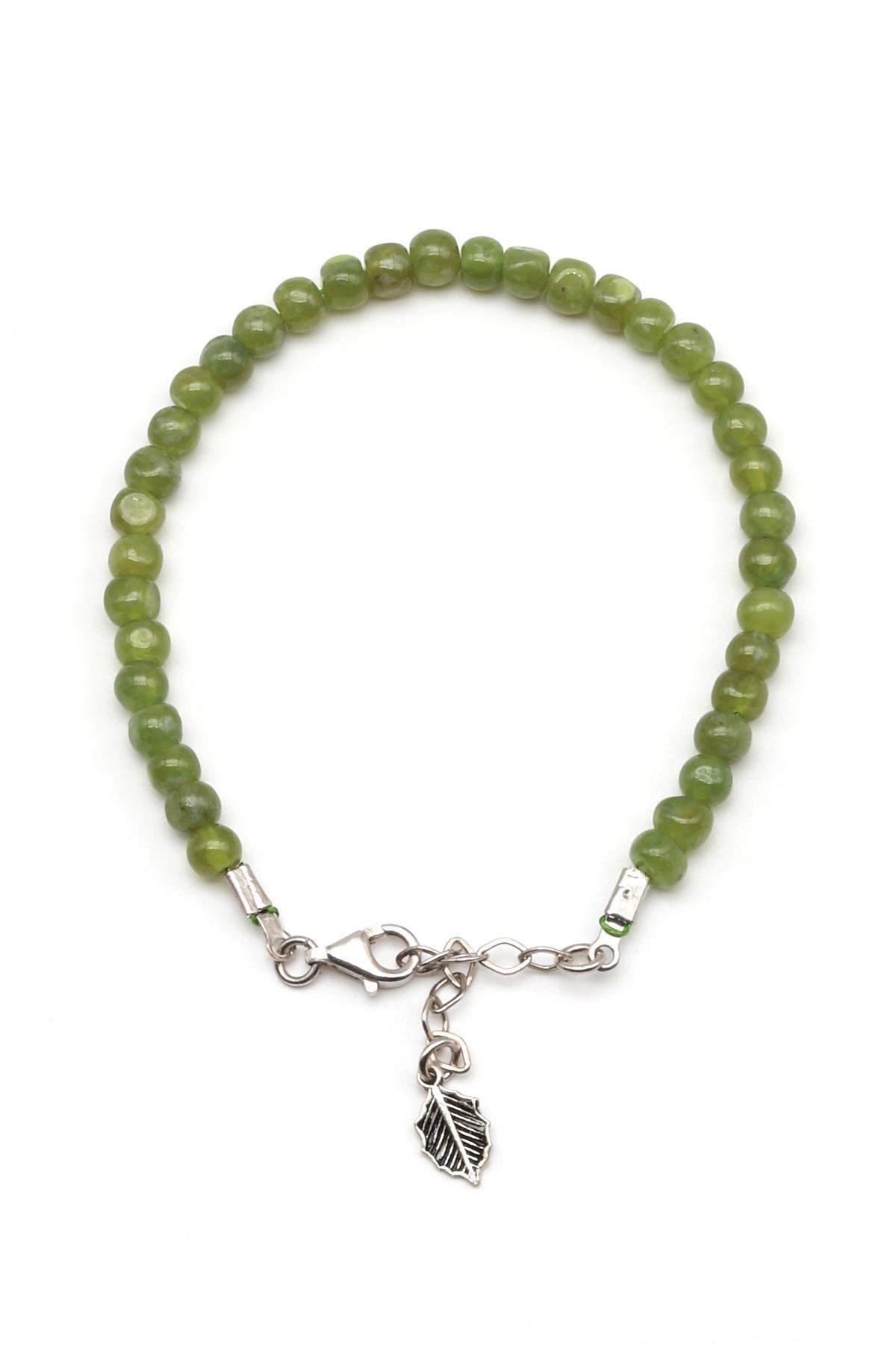 Zebercet Doğal Taş 925 Ayar Gümüş Bileklik