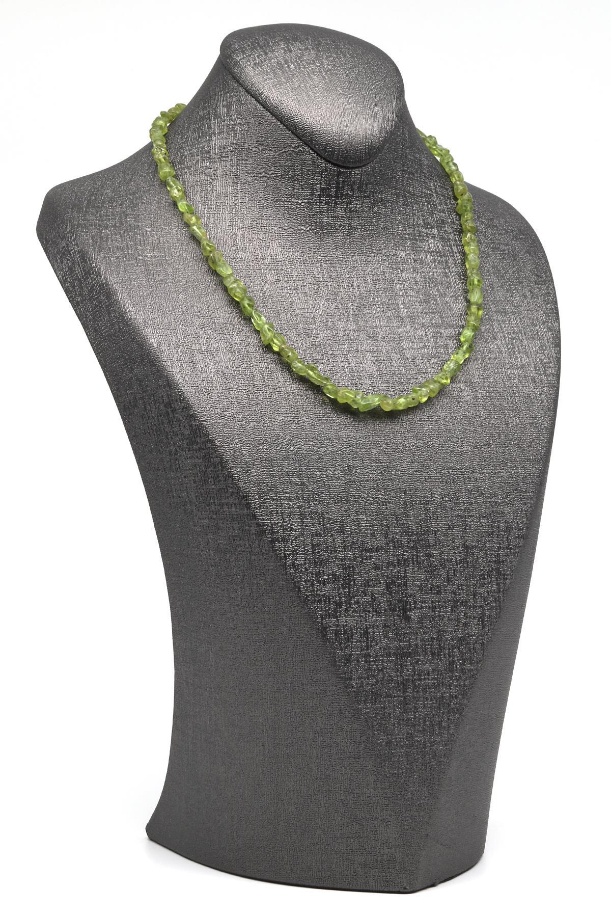 Zebercet Doğal Taş 925 Ayar Gümüş Şekilsiz Kesim Kolye