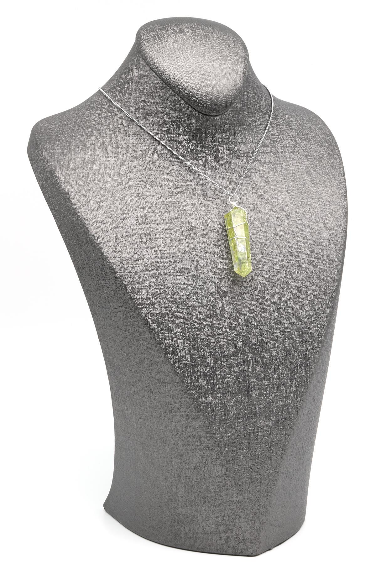 Zebercet Doğal Taş Tel Sarmalı Orgonit Kolye