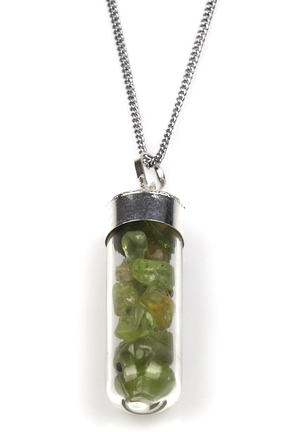 Zebercet Doğal Taş Tüp Şişe Kolye