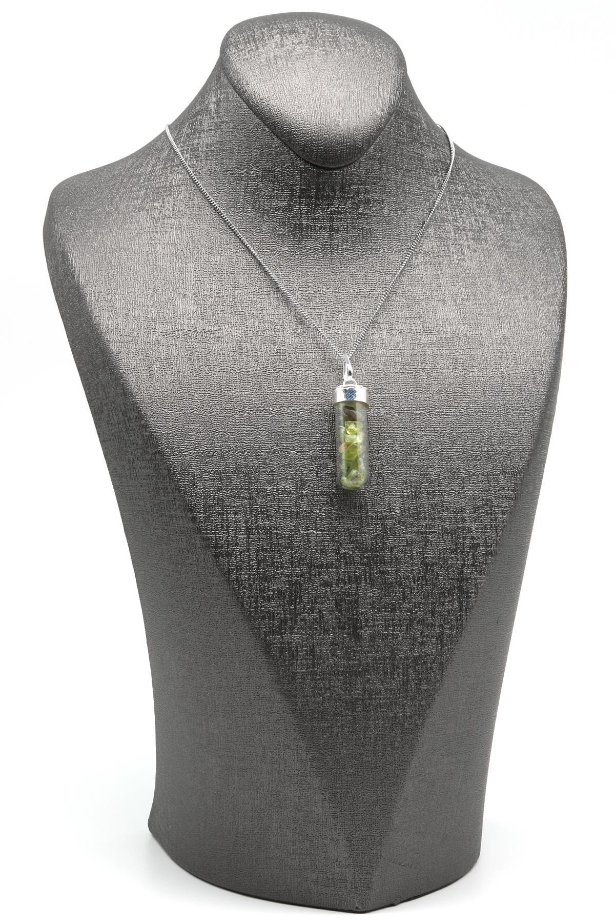 Zebercet Doğal Taş Tüp Şişe Kolye