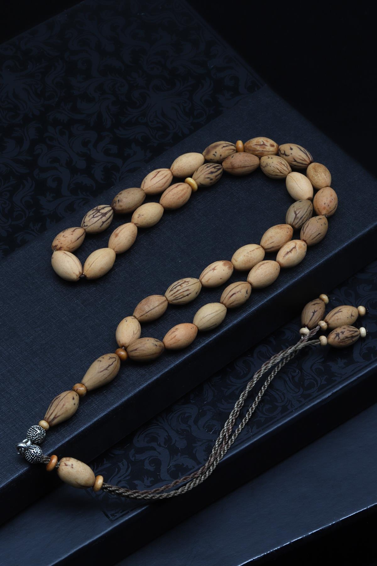 Zeytin Çekirdeği Tesbih 7 x 12 mm Arpa Kesim