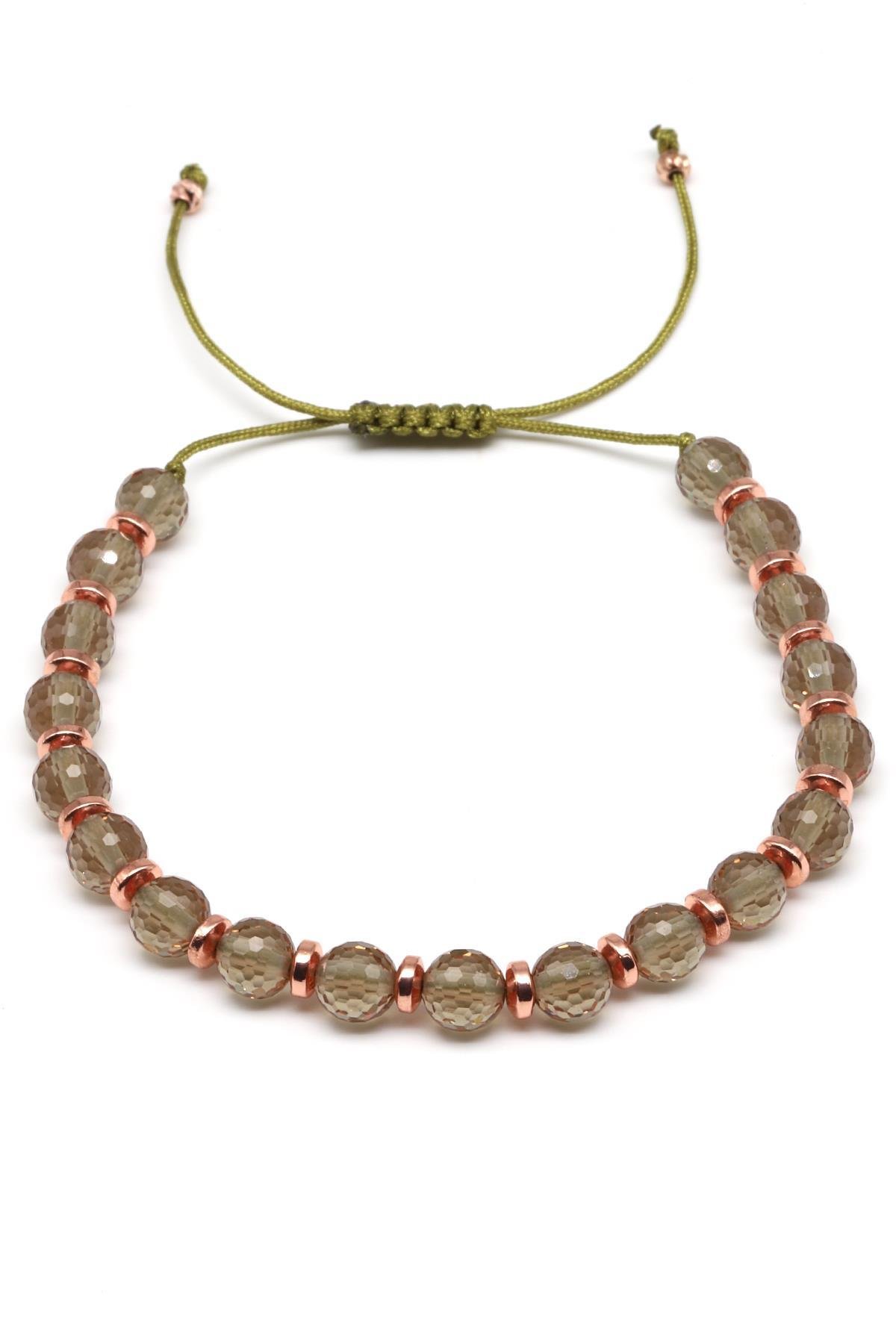 Zultanit Doğal Taş Makrome Örme Bileklik Küre Kesim