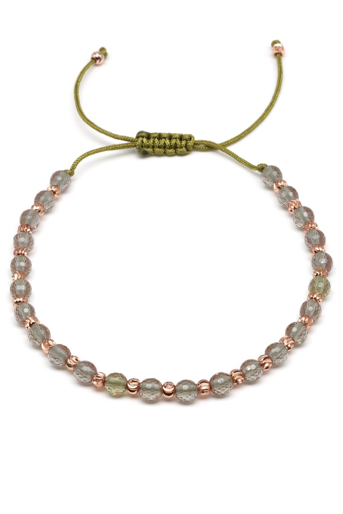 Zultanit Doğal Taş Makrome Örme Bileklik Küre Kesim