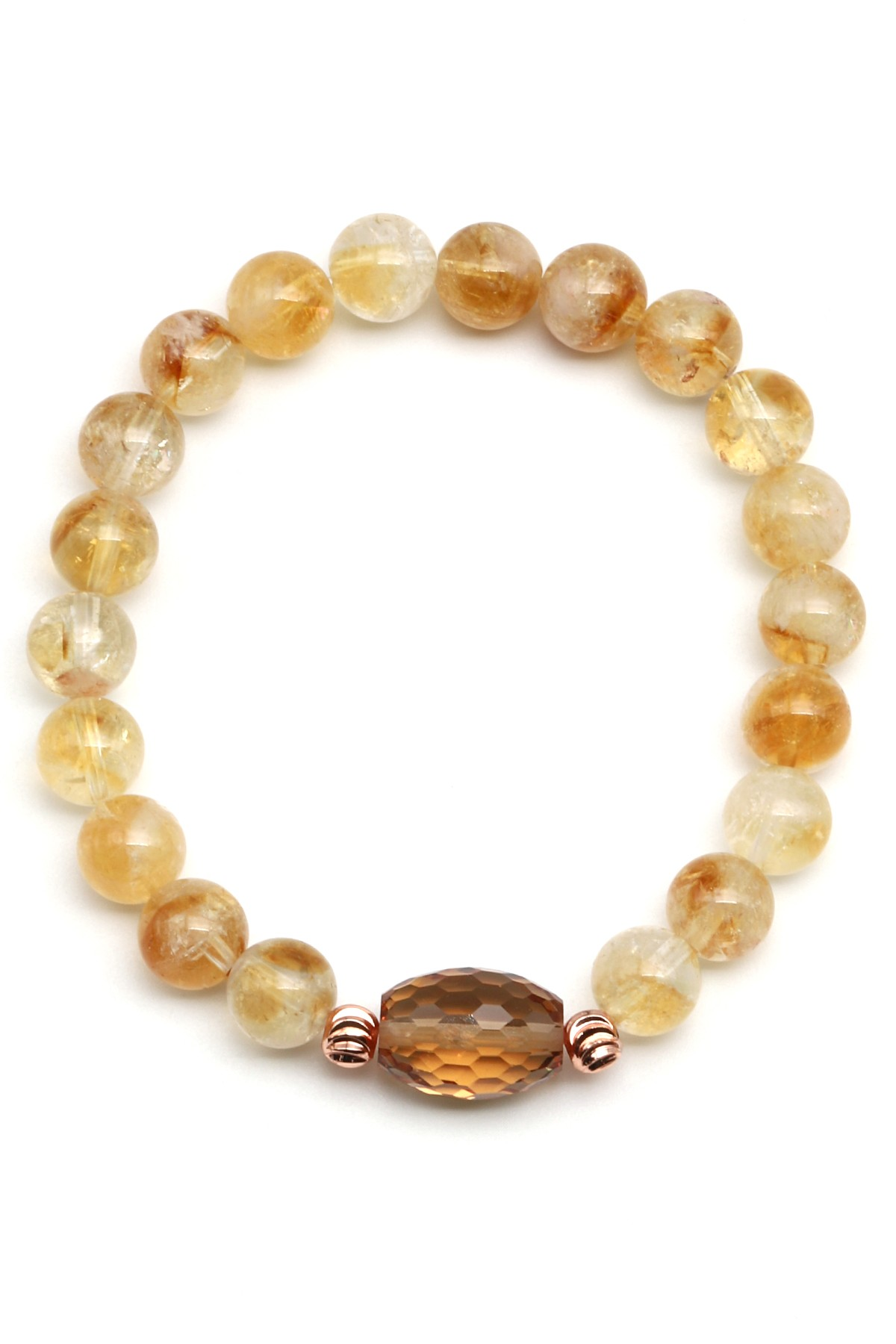 Zultanit-Sitrin Doğal Taş Bileklik 8 mm Küre Kesim - BLK-2280