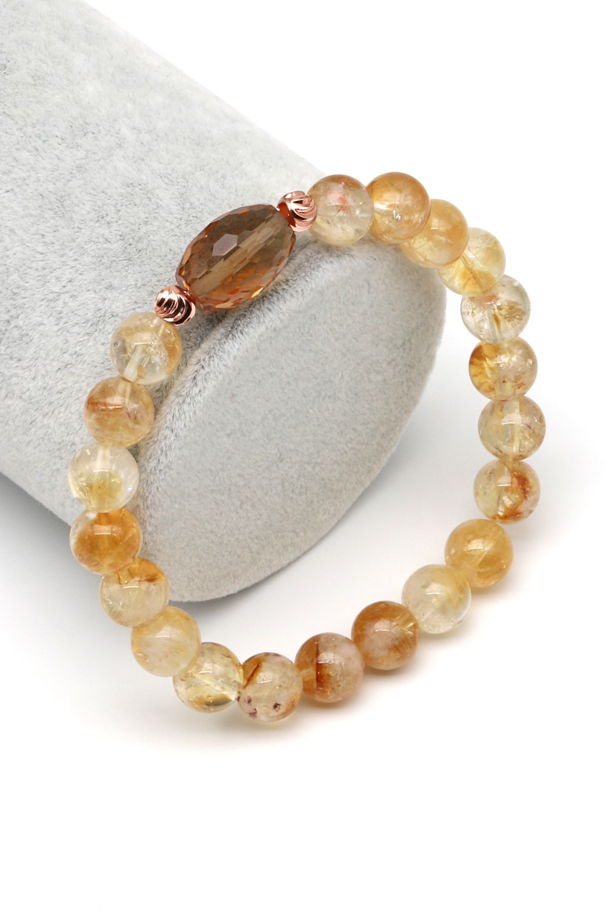 Zultanit-Sitrin Doğal Taş Bileklik 8 mm Küre Kesim - BLK-2280