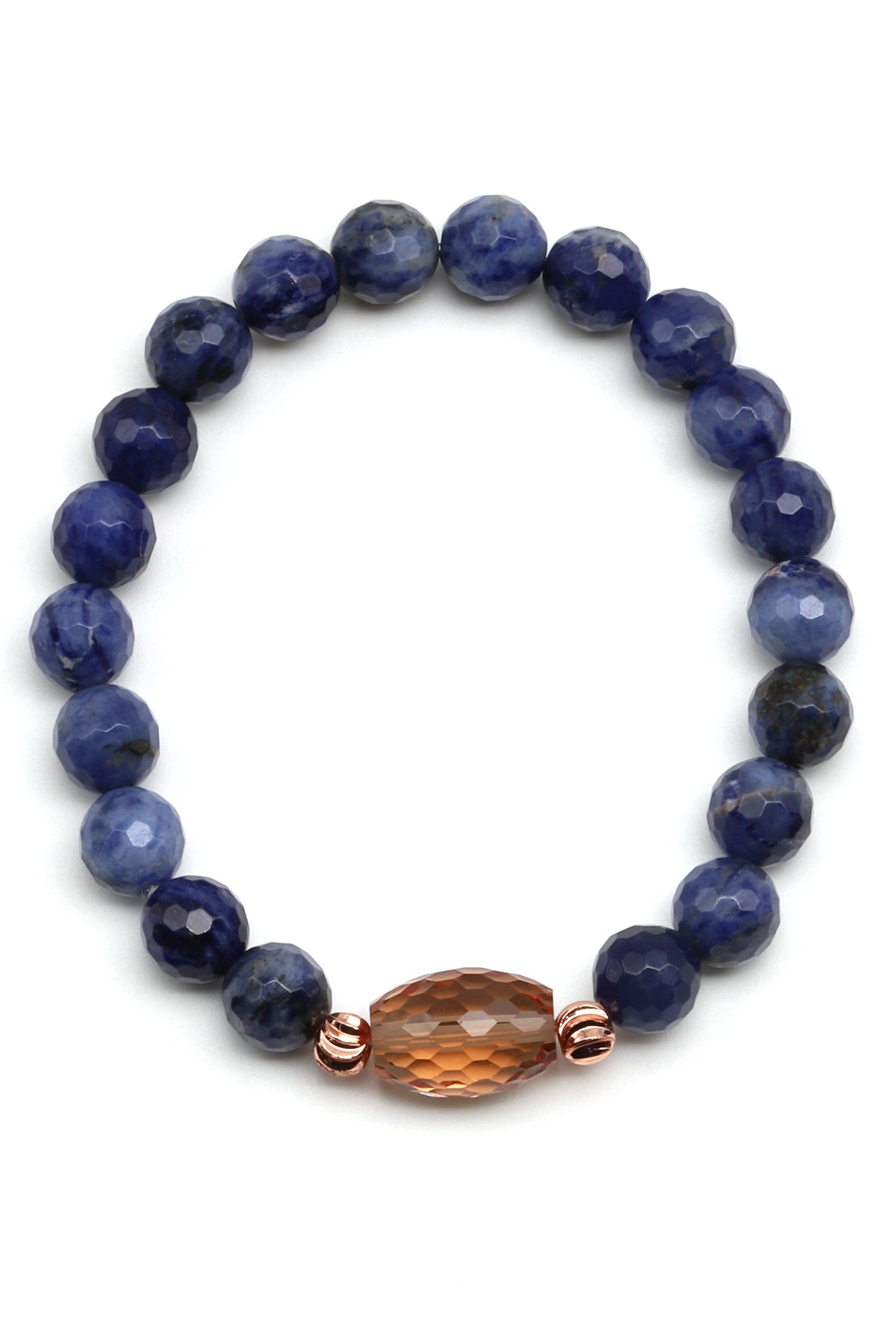 Zultanit-Sodalit Doğal Taş Bileklik 8 mm Fasetli Küre Kesim - BLK-2283