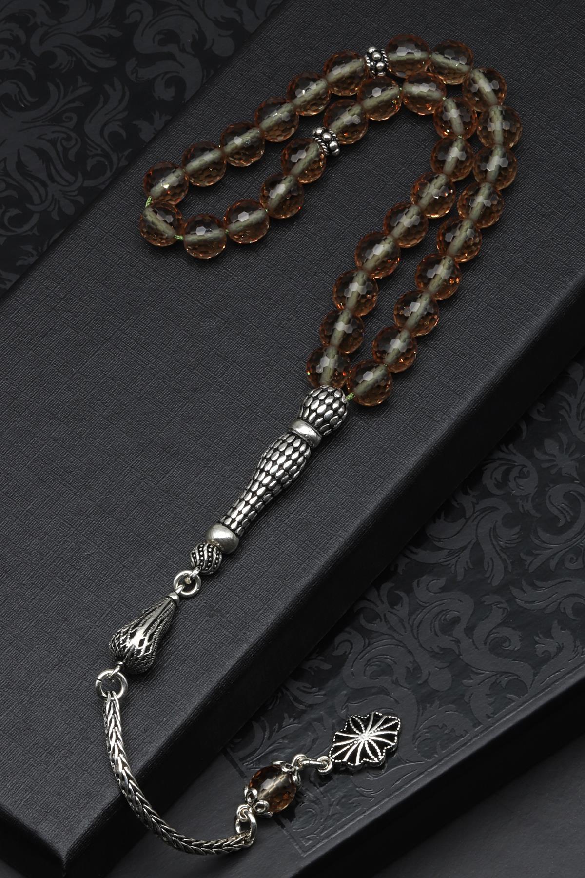 Zultanit Tesbih 6 mm 925 Ayar Gümüş Püsküllü Fasetli Küre Kesim