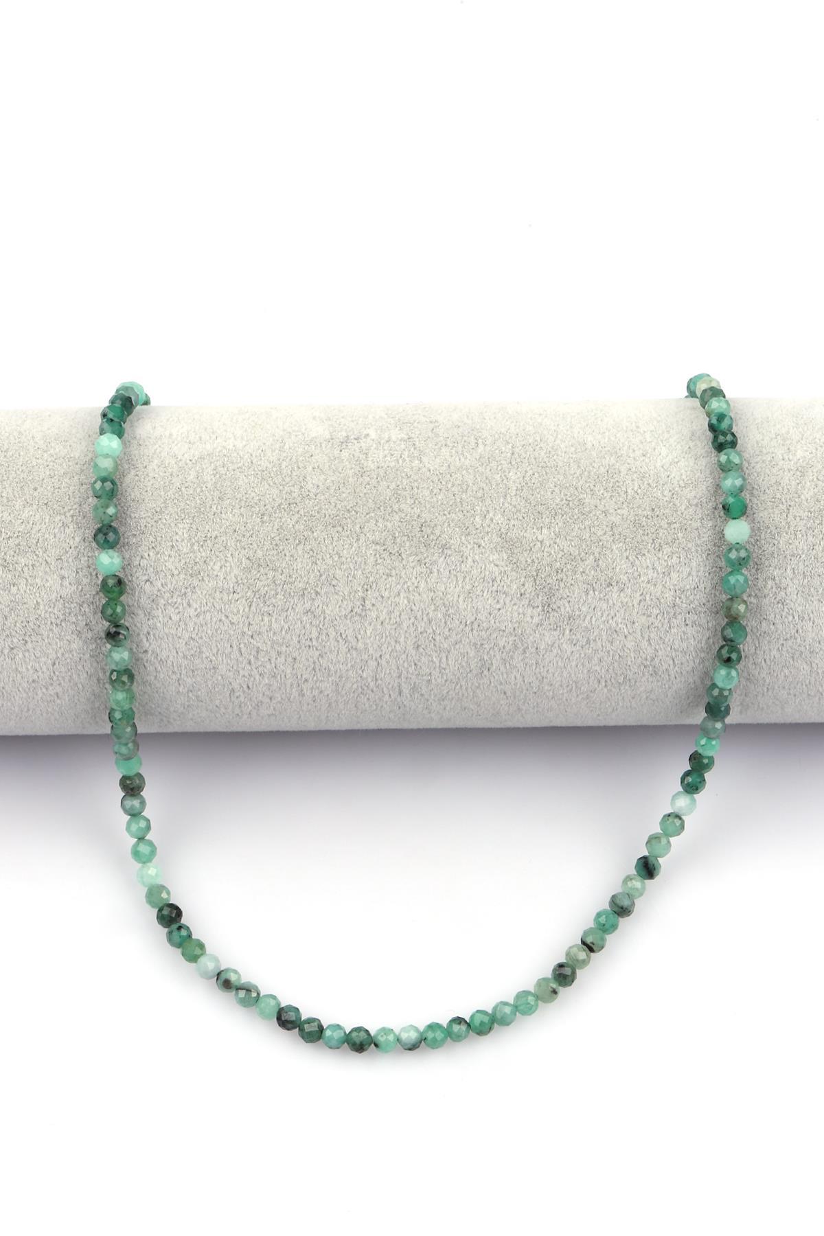 Zümrüt Doğal Taş Dizi 4 mm Fasetli Kesim