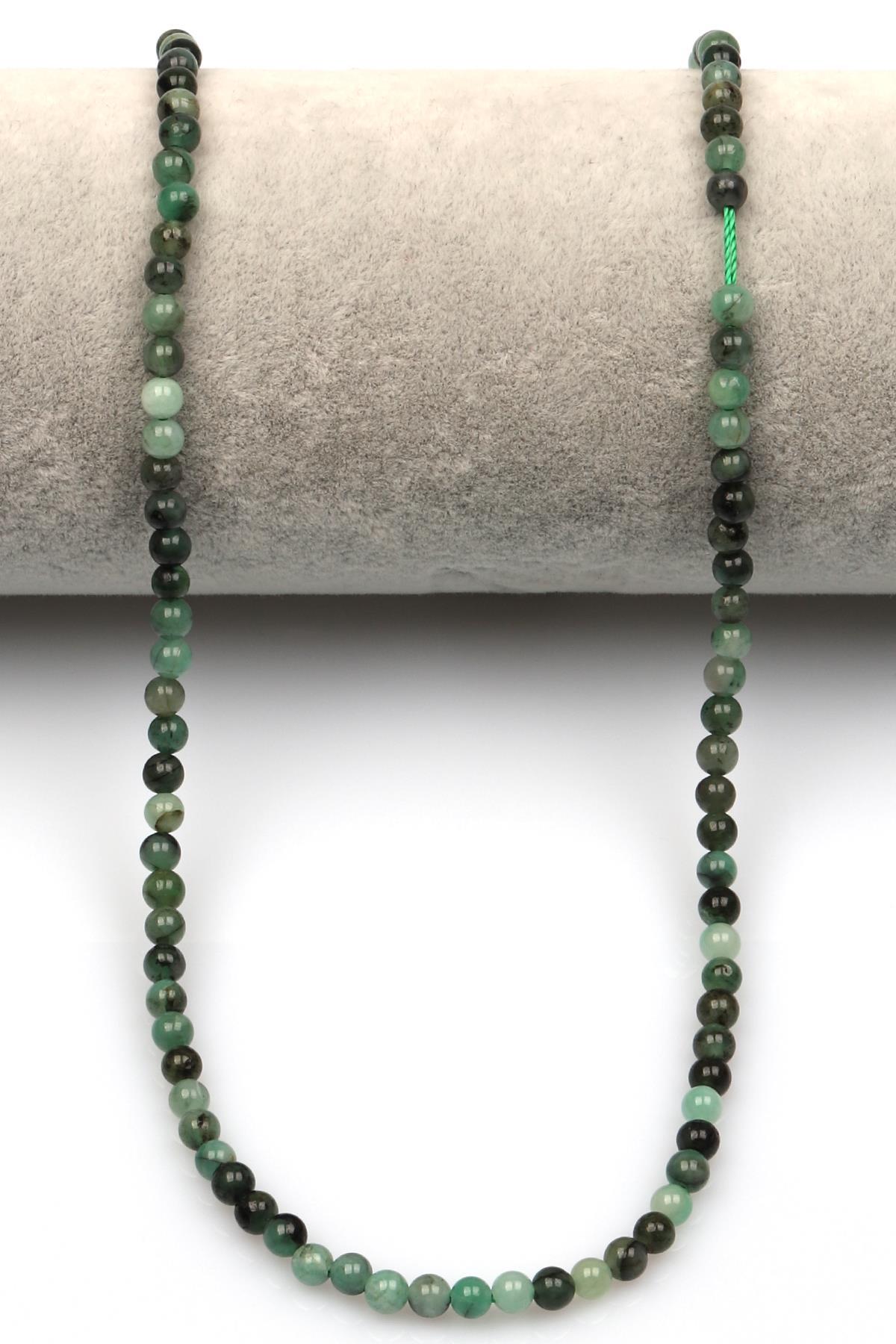 Zümrüt Doğal Taş Dizi 4 mm Küre Kesim