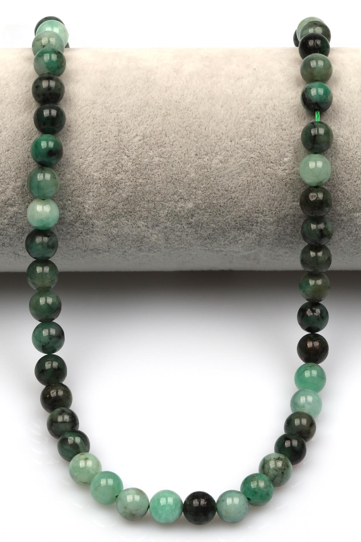 Zümrüt Doğal Taş Dizi 7 mm Küre Kesim