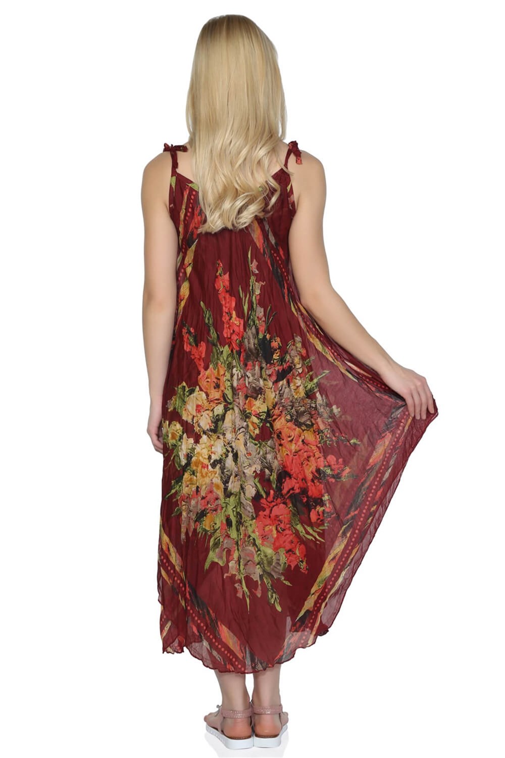 Afrodit Vual Elbise Bordo