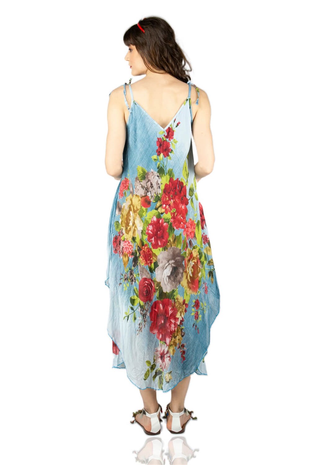 Afrodit Vual Elbise Buz Mavi