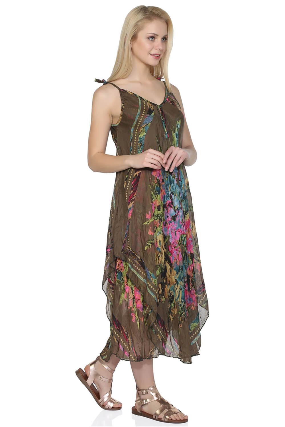 Afrodit Vual Elbise Haki