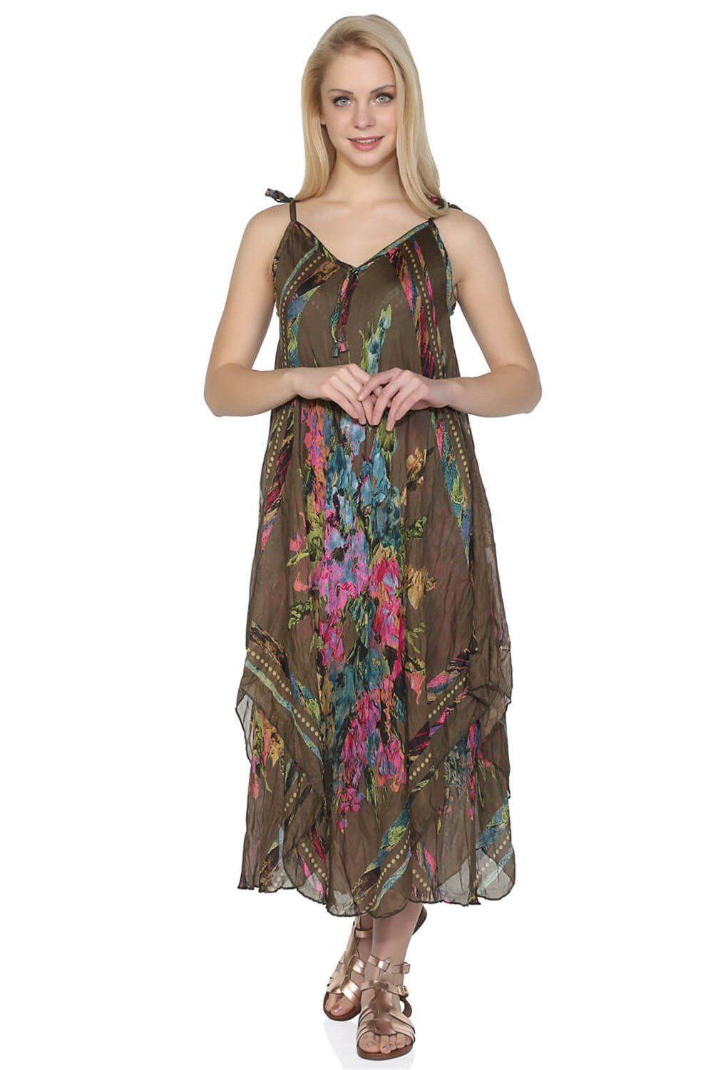 Afrodit Vual Elbise Haki