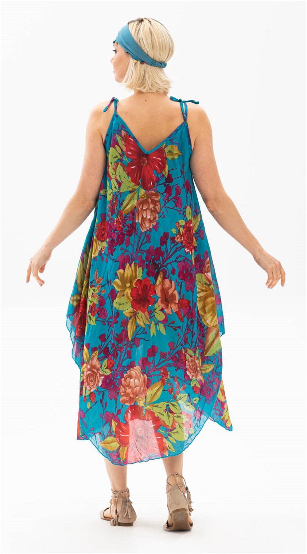 Afrodit Vual Elbise Turkuaz